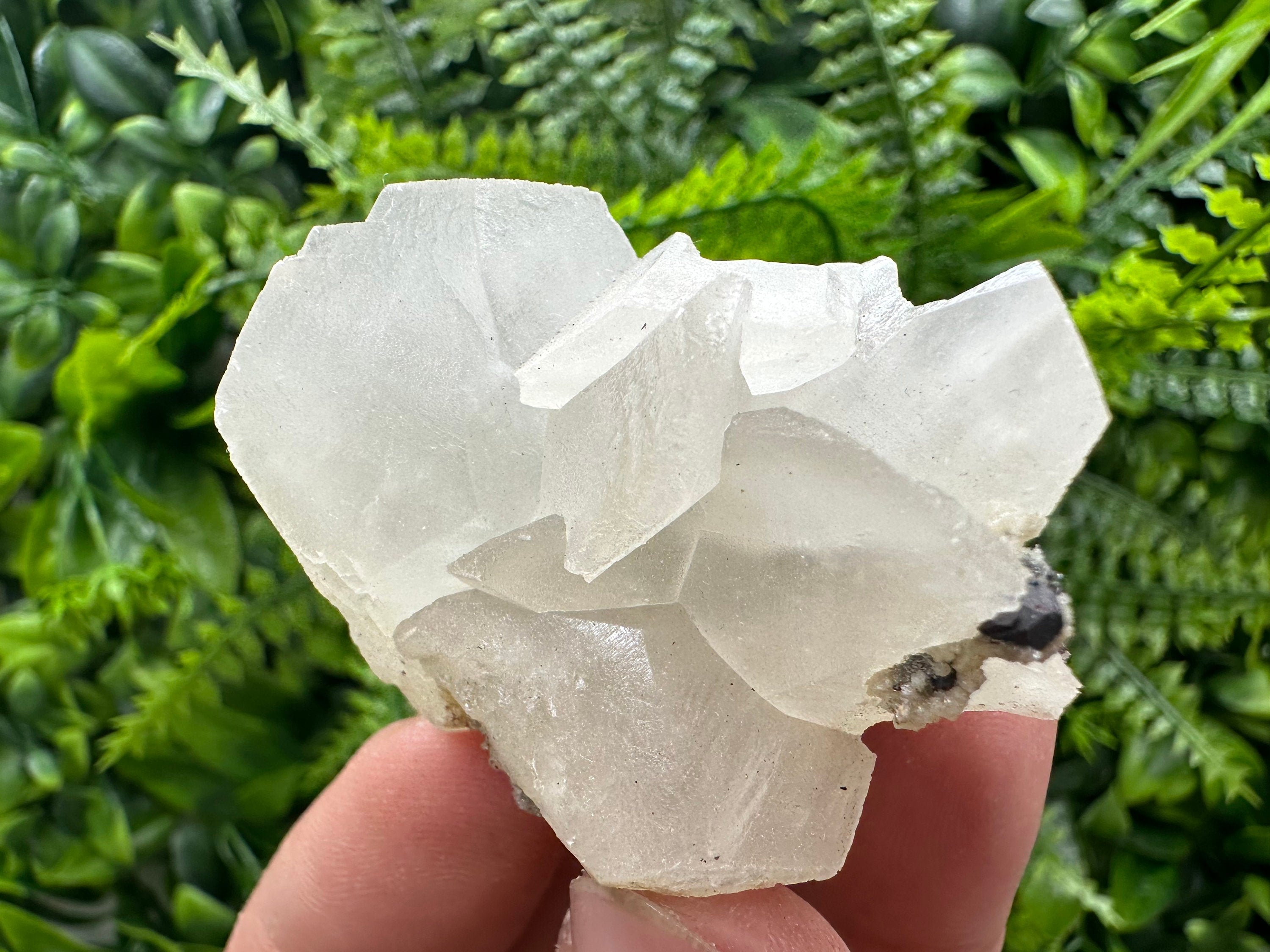 White Calcite on Matrix, Madan Bulgaria Mineral Specimen