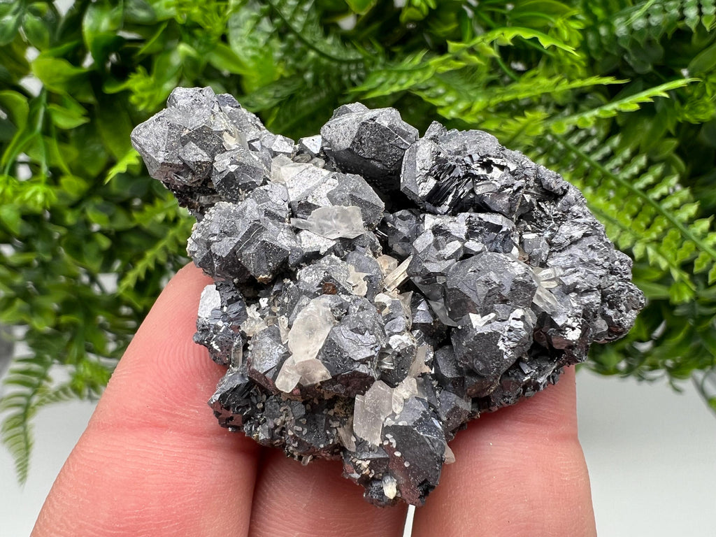 Galena Chalcopyrite Cluster on Calcite Quartz, Bulgaria Mineral Specimen