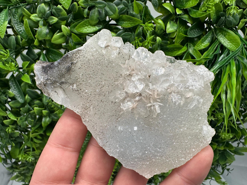 Transparent Apophyllite on Chalcedony, Natural Crystal Specimen, India Minerals