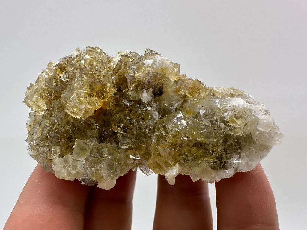 Yellow Fluorite and Calcite Mineral Specimen from Spain