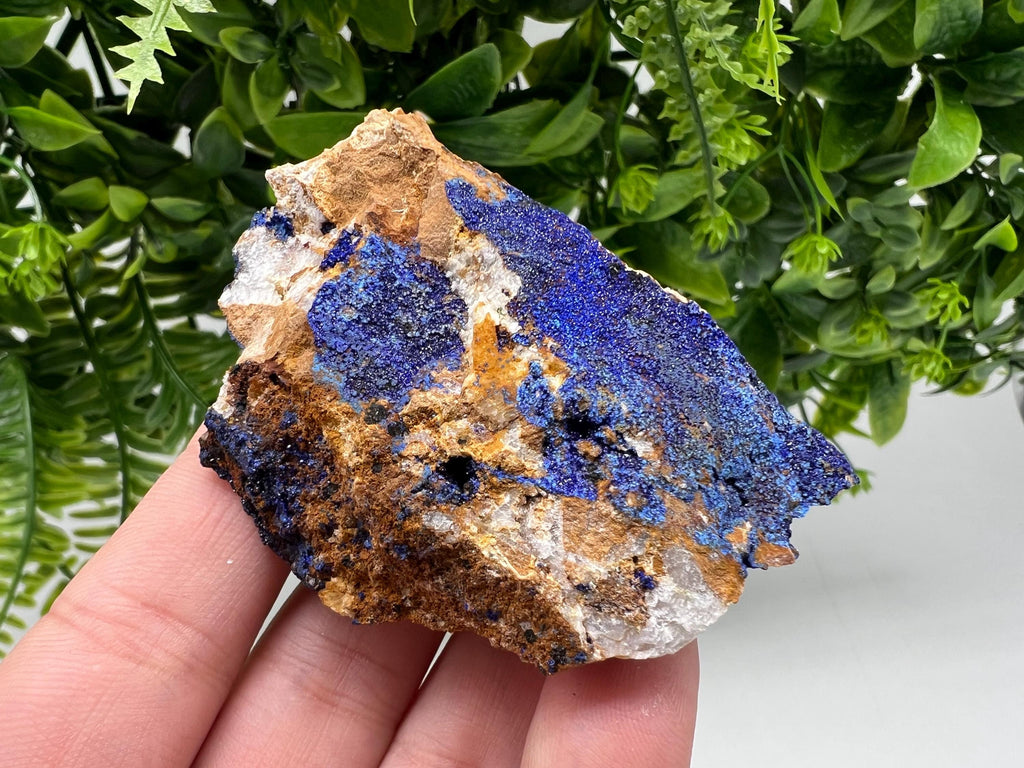 Azurite Malachite Mineral Specimen: Moroccan Blue-Green Crystal, Collector Stone