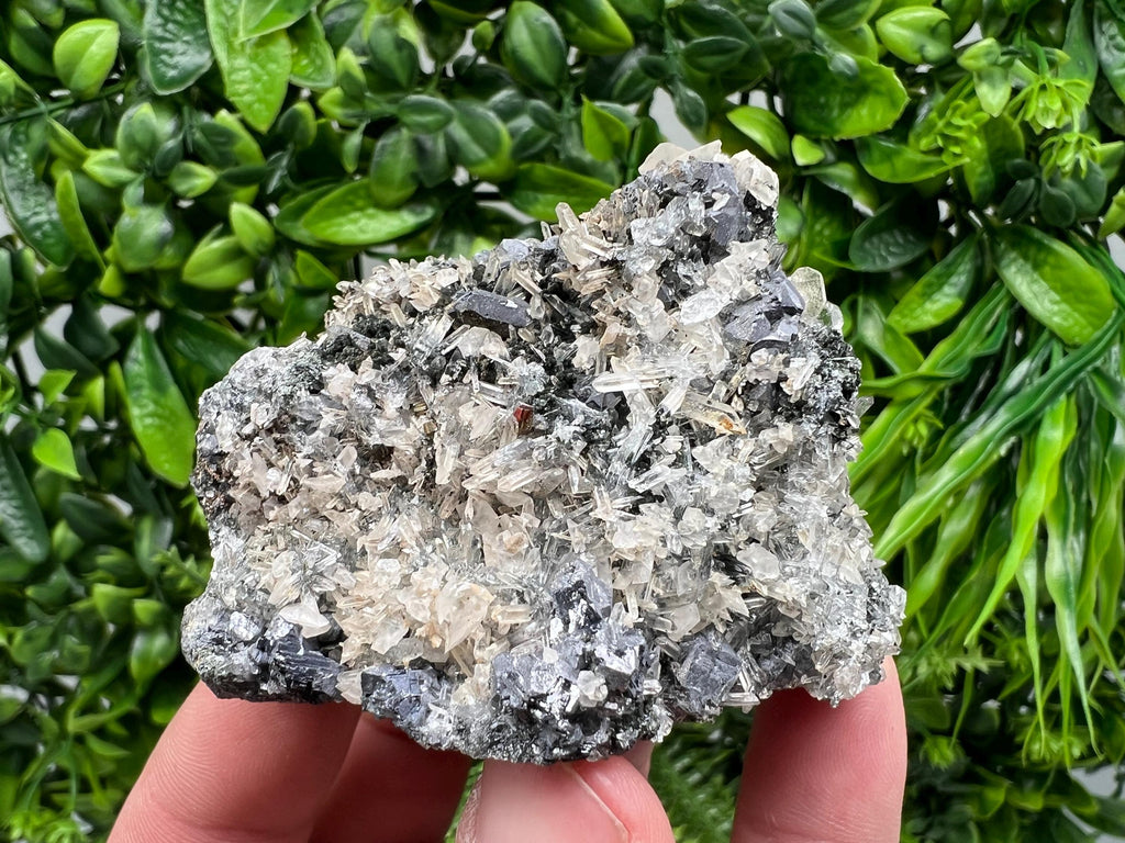Galena Chalcopyrite on Calcite and Quartz, Bulgaria Mineral Specimen