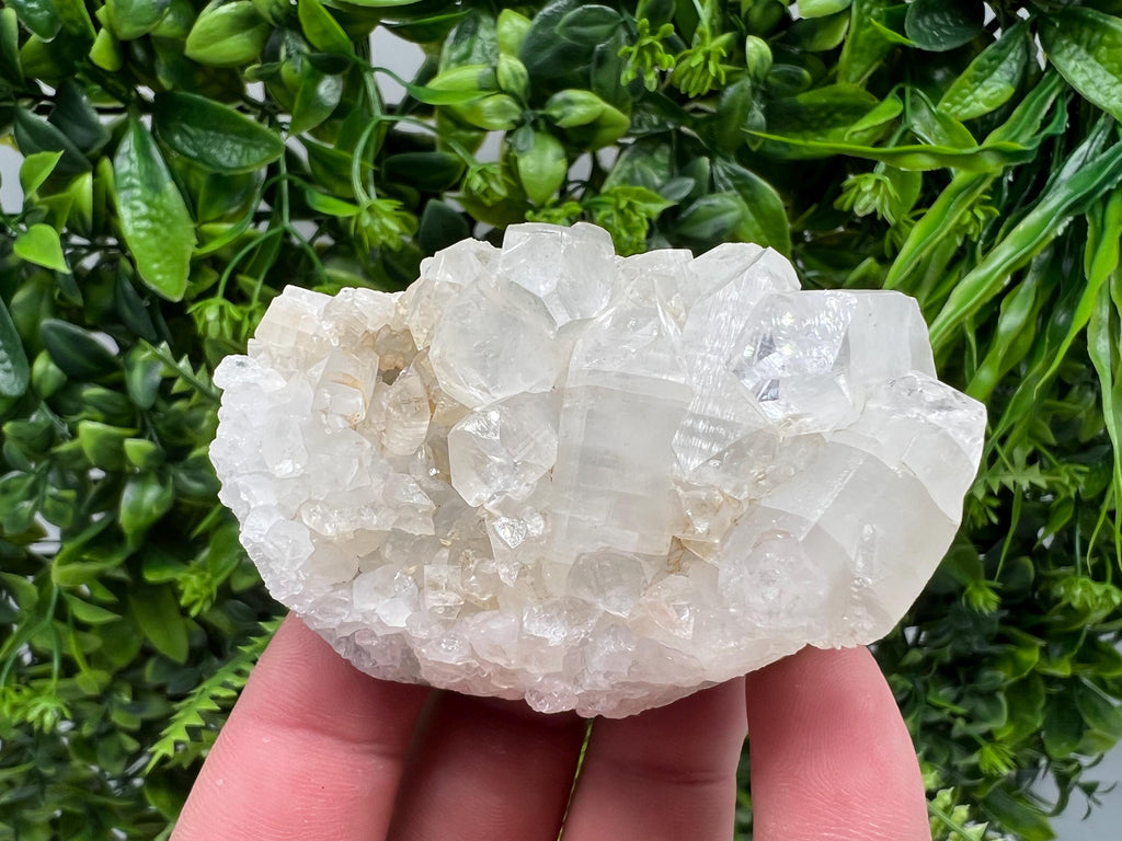 Transparent Apophyllite on Chalcedony, Natural Crystal Specimen, India Minerals
