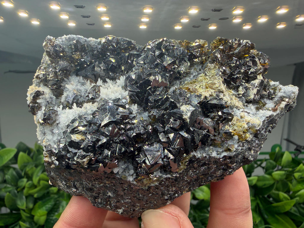 Sphalerite Cleiopfane on Quartz Mineral Specimen, Krushev Dol Mine, Bulgaria Home Decor Stone