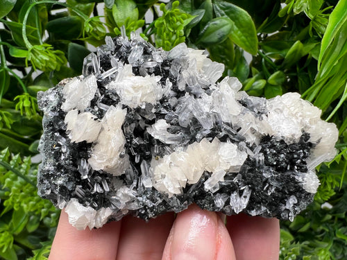 Calcite on Quartz Specimen: Borieva Mine, Madan, Bulgaria