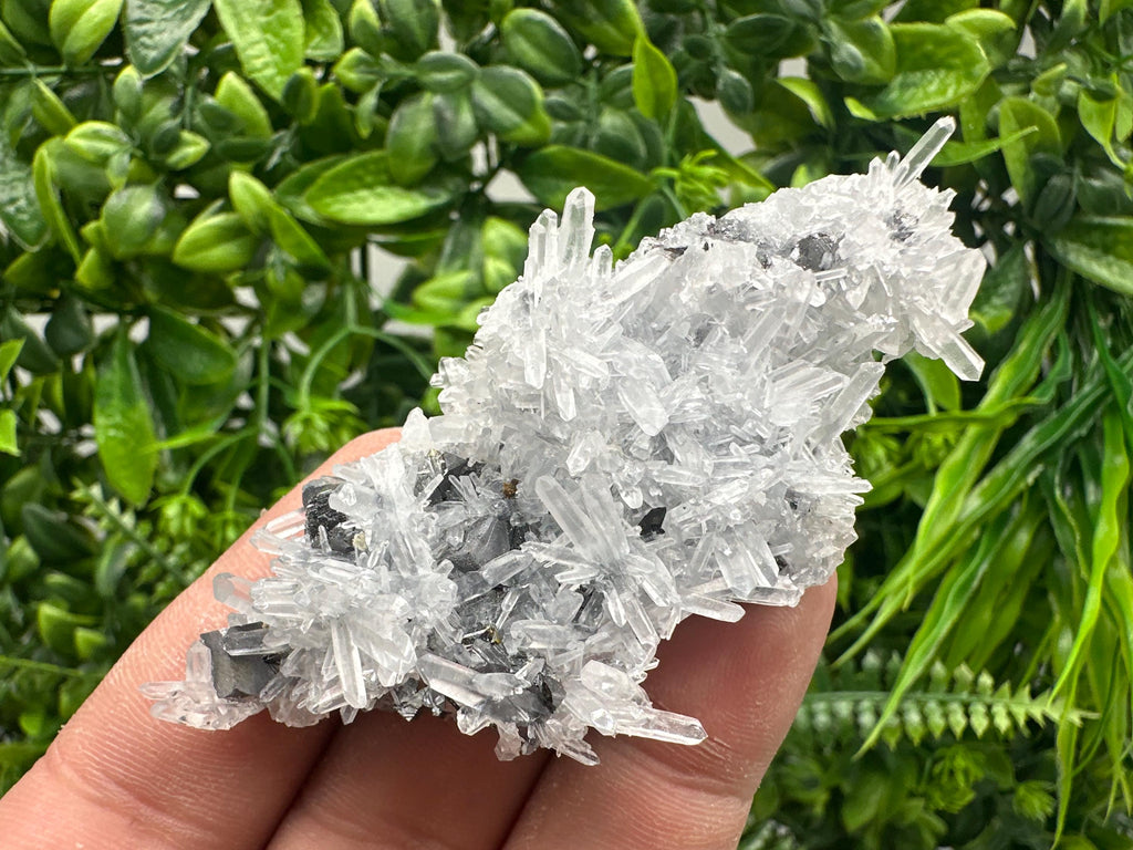 Sphalerite on Green Quartz, Borieva Mine Mineral Specimen