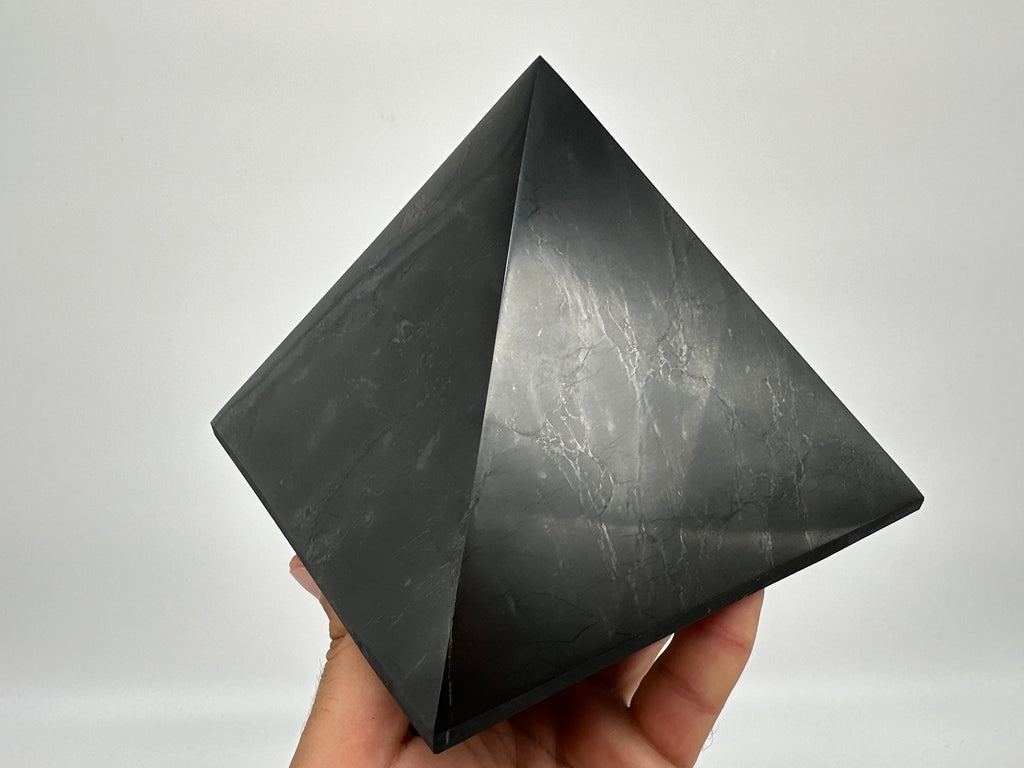 Shungite Crystal Pyramid (15cm): EMF & 5G Protection