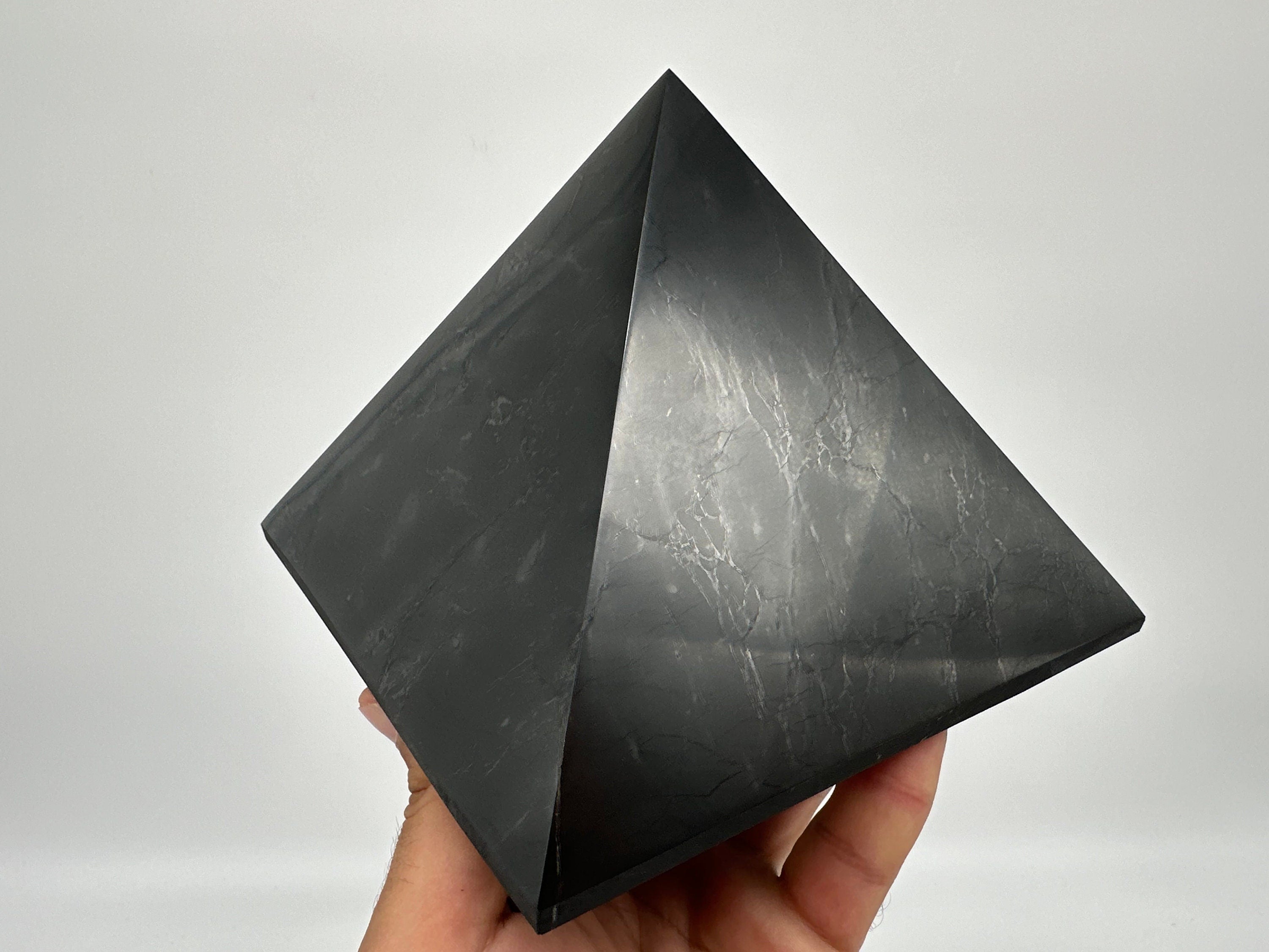 Shungite Crystal Pyramid (15cm): EMF & 5G Protection
