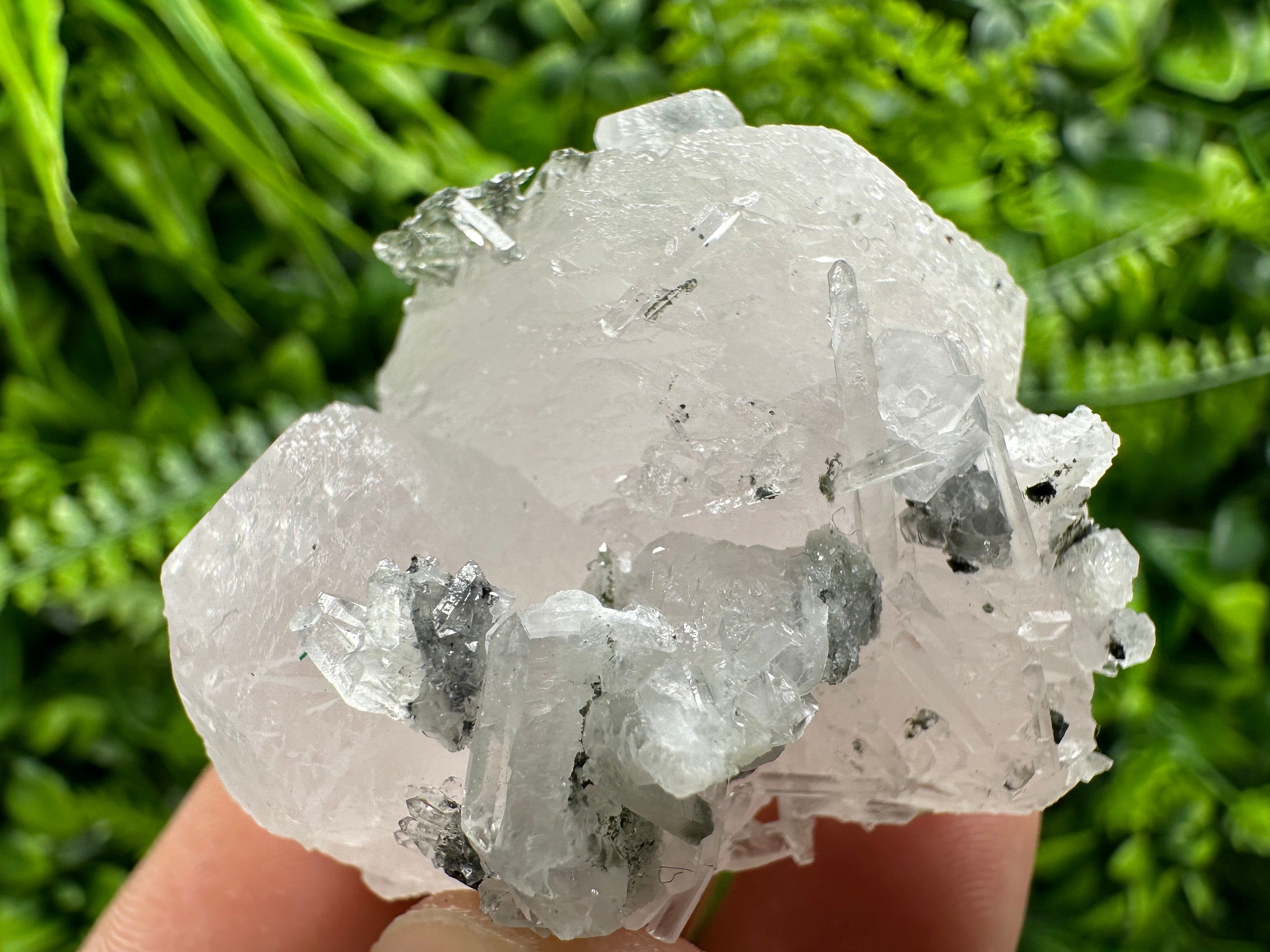 Fluorescent Calcite with Quartz, Borieva Mine, Bulgaria, Mineral Specimen