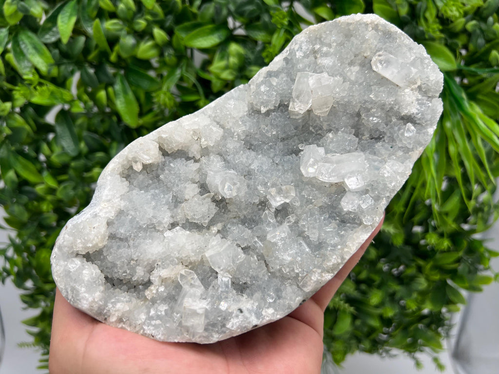 Apophyllite on Chalcedony Specimen: India Minerals, Crystal Collection