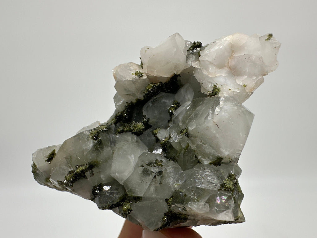 Rainbow Epidote with Quartz, Hakkari Turkey Mineral Specimen (5.5/5.5/3cm)