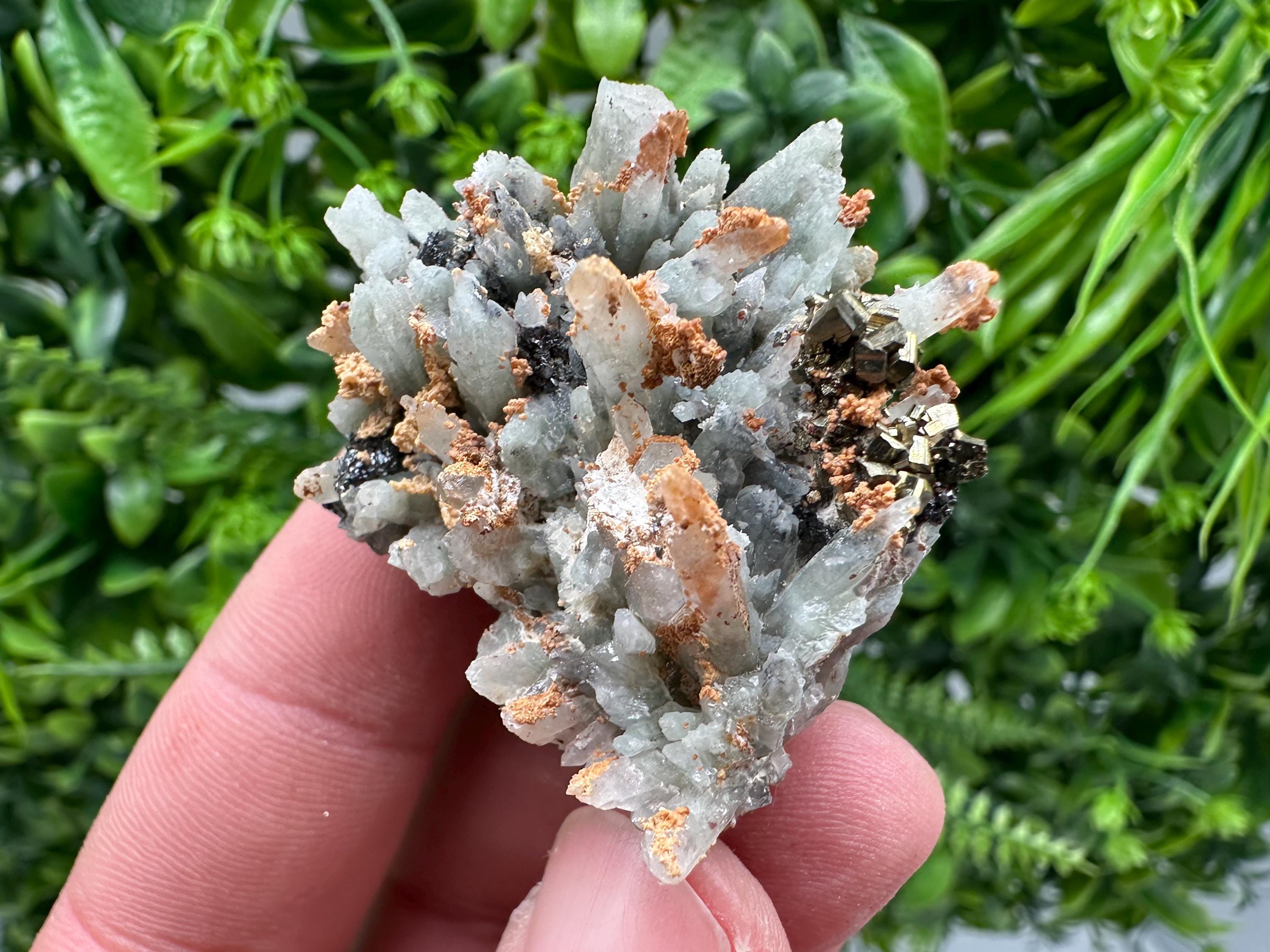 Sphalerite on Green Quartz, Borieva Mine Mineral Specimen