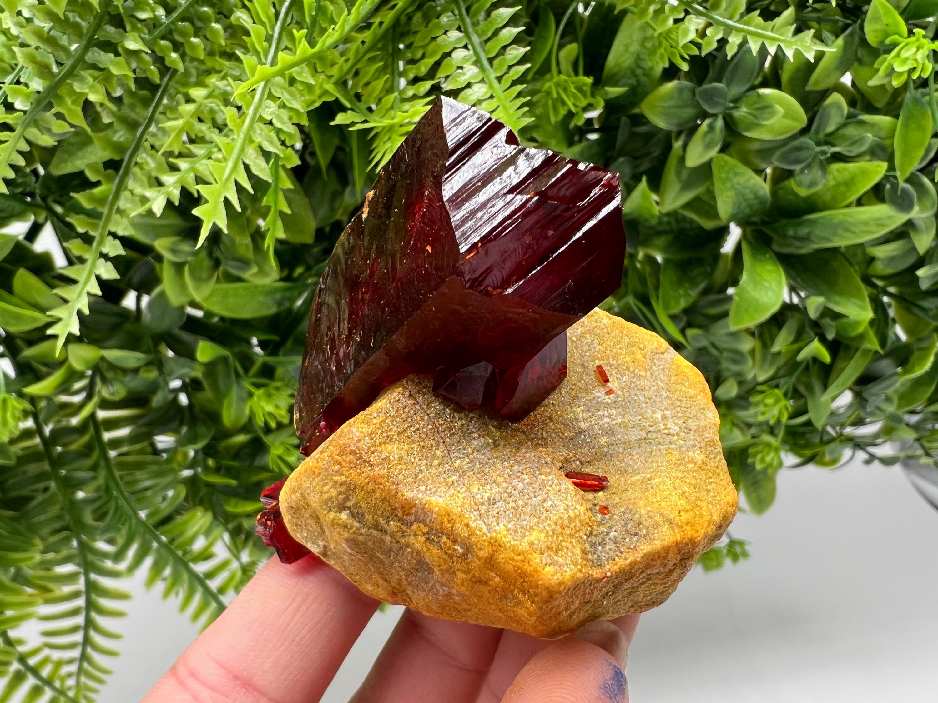 XXL Lab-Grown Ruby Pruskite Crystal on Matrix, Poland