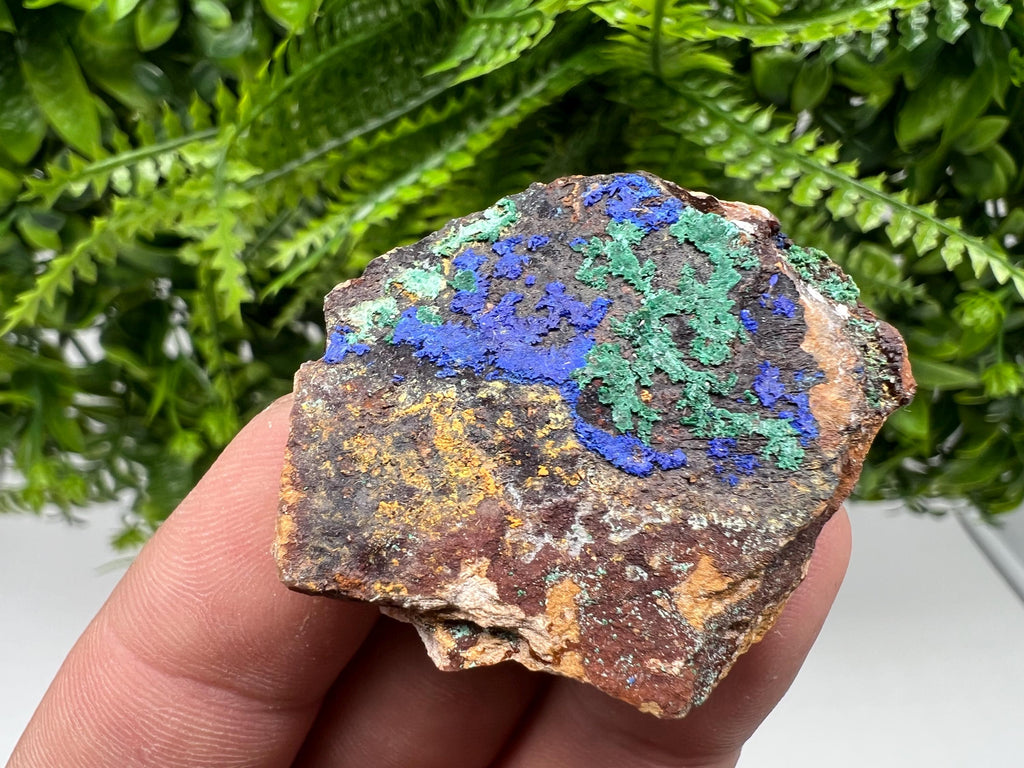 Moroccan Azurite and Malachite Mineral Specimen, Rare Crystal Collection