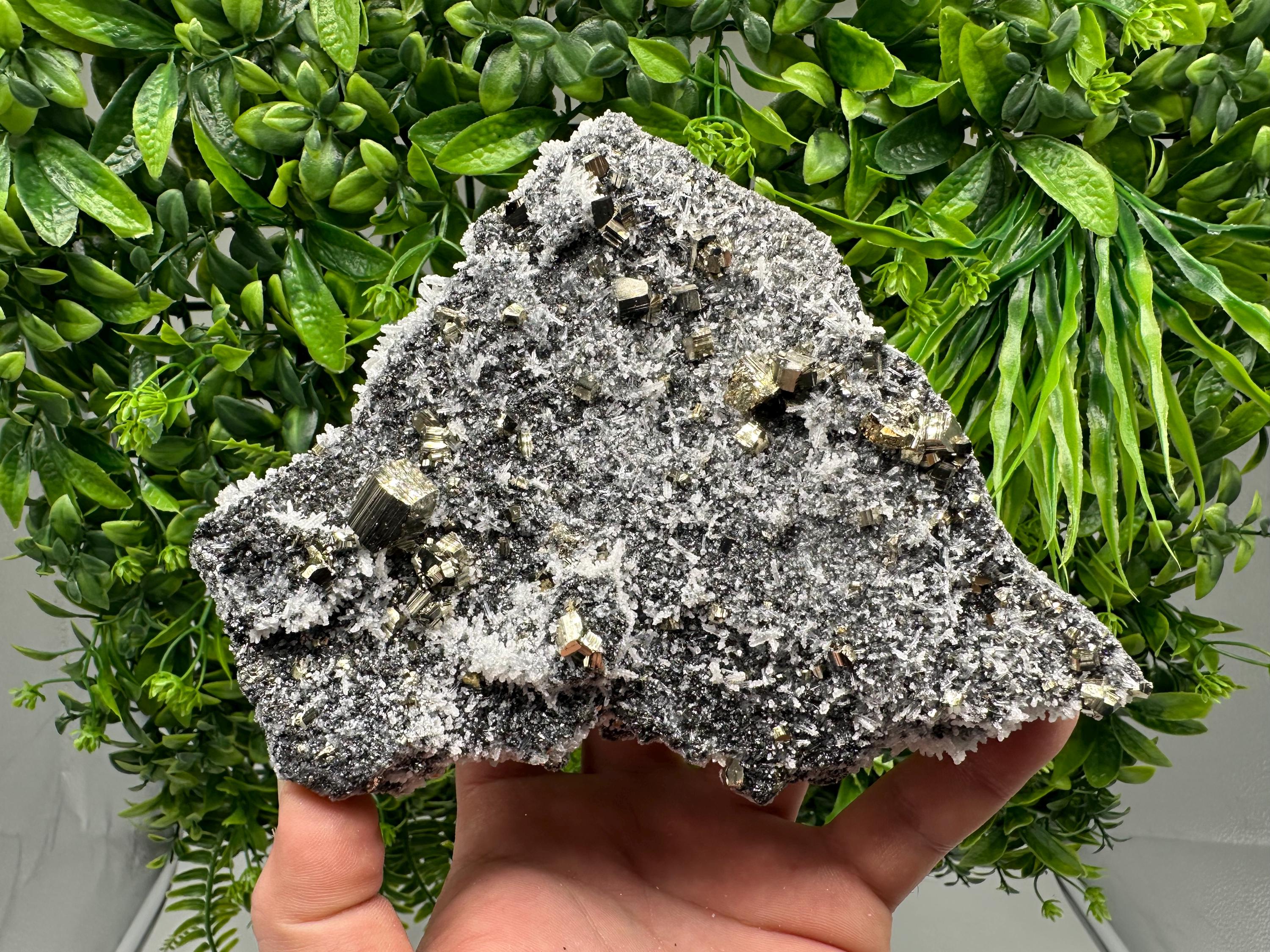 Pyrite Sphalerite Quartz Calcite Mineral Specimen, Krushev dol Mine