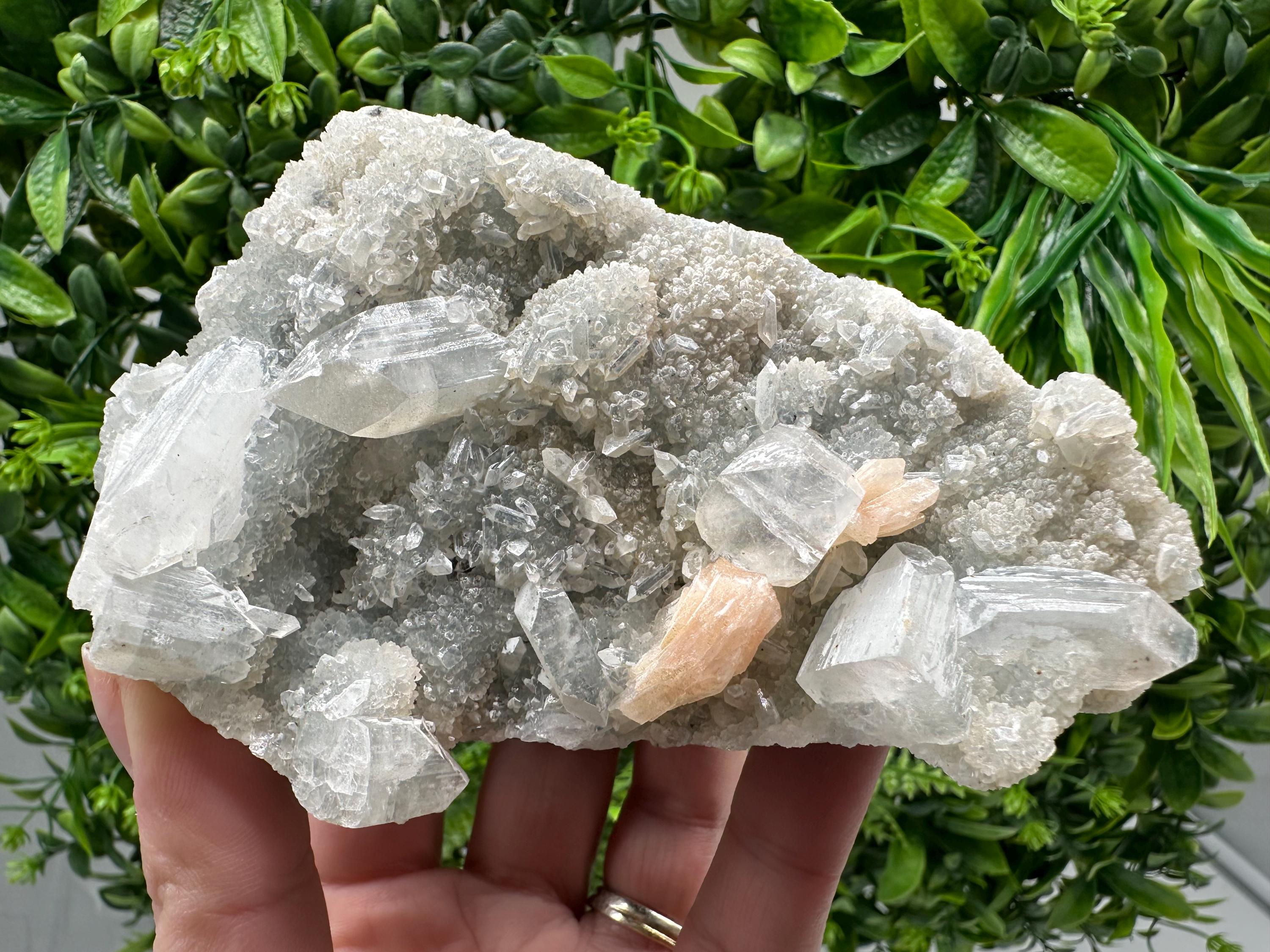 Apophyllite Stilbite Chalcedony Specimen: India Minerals, Crystal Stone