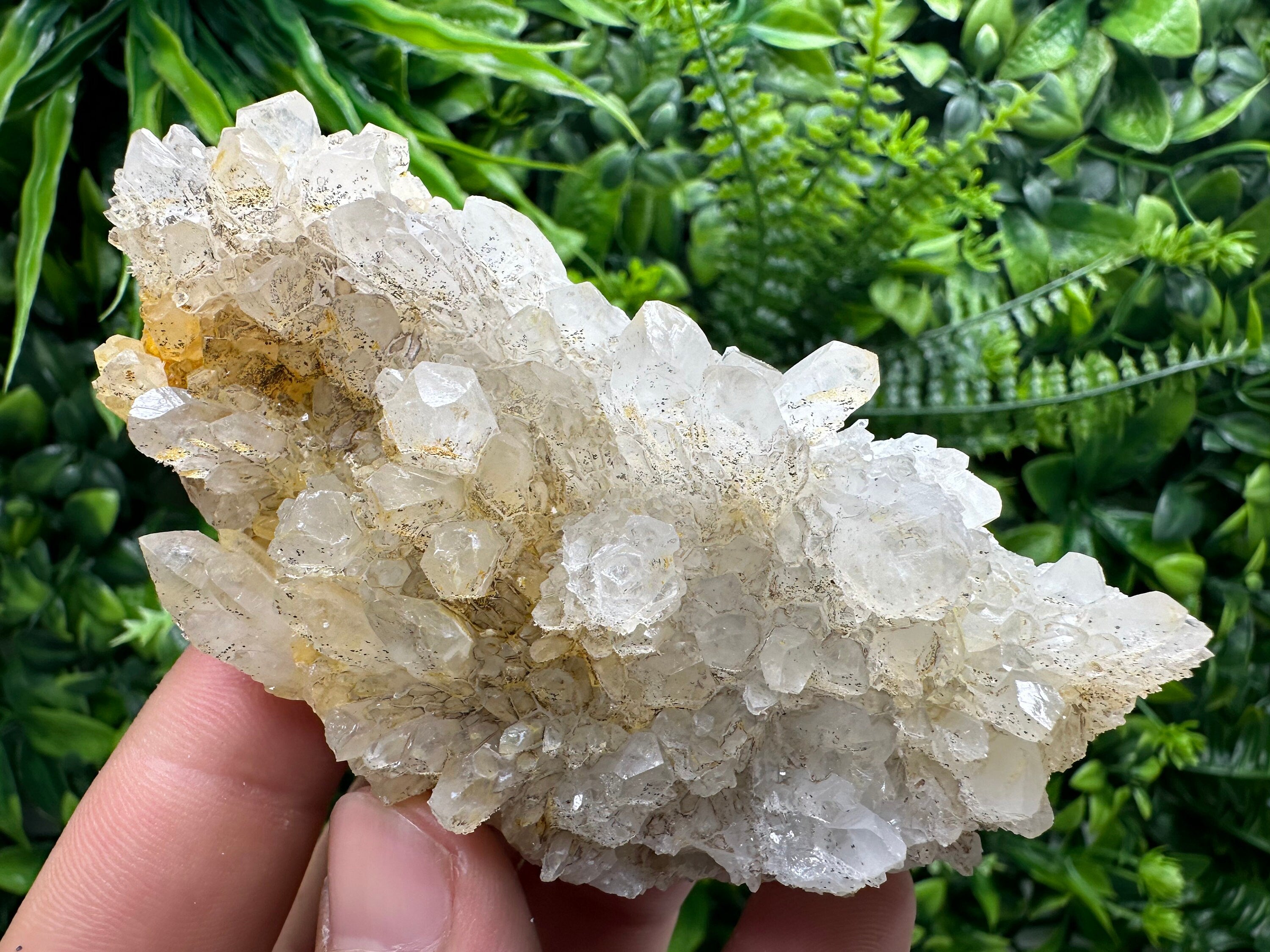 Transparent Quartz Cluster with Mineral Inclusions, Bulgaria