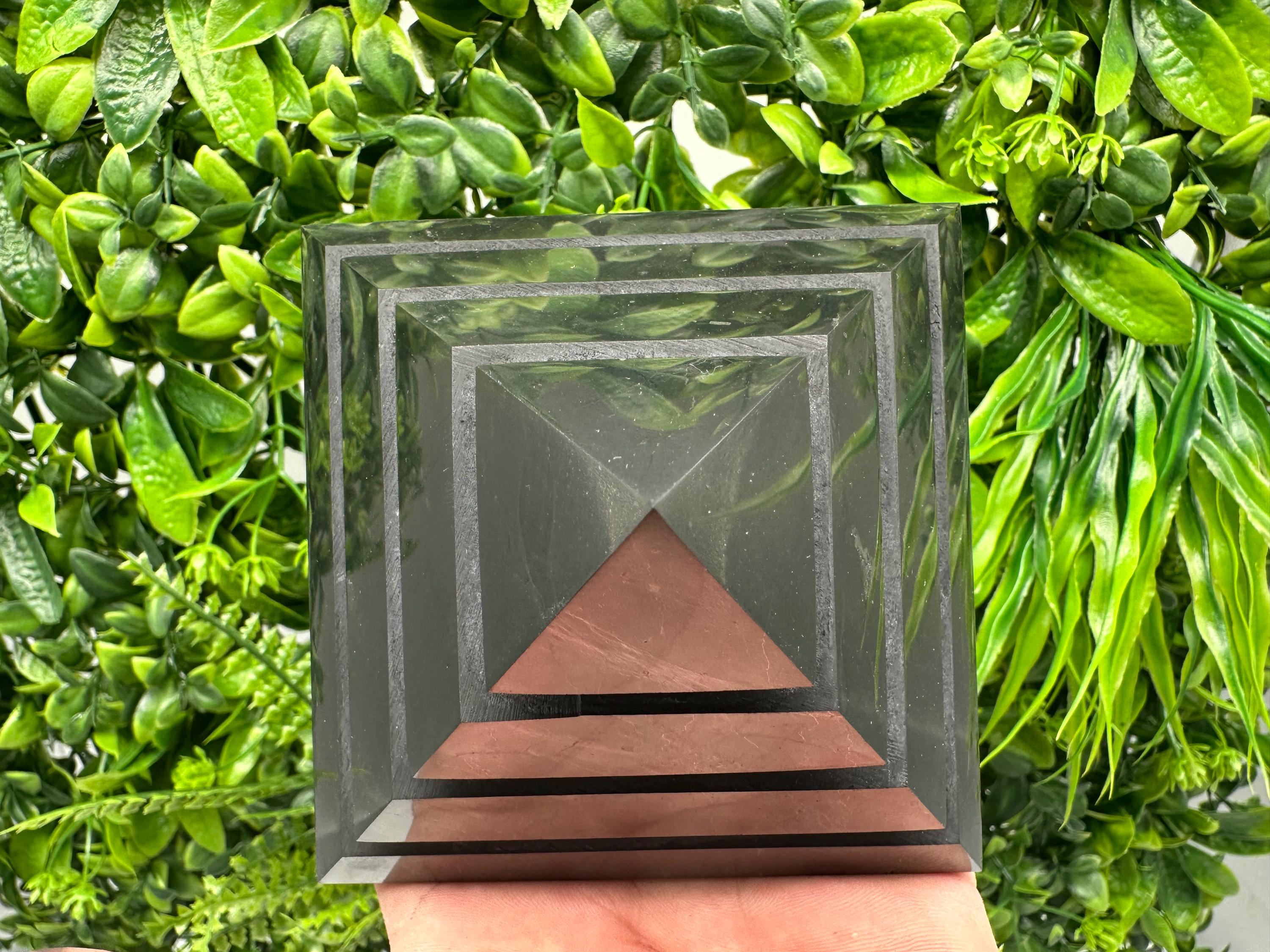 Polished Shungite Pyramid, Sacred Geometry, EMF Protection