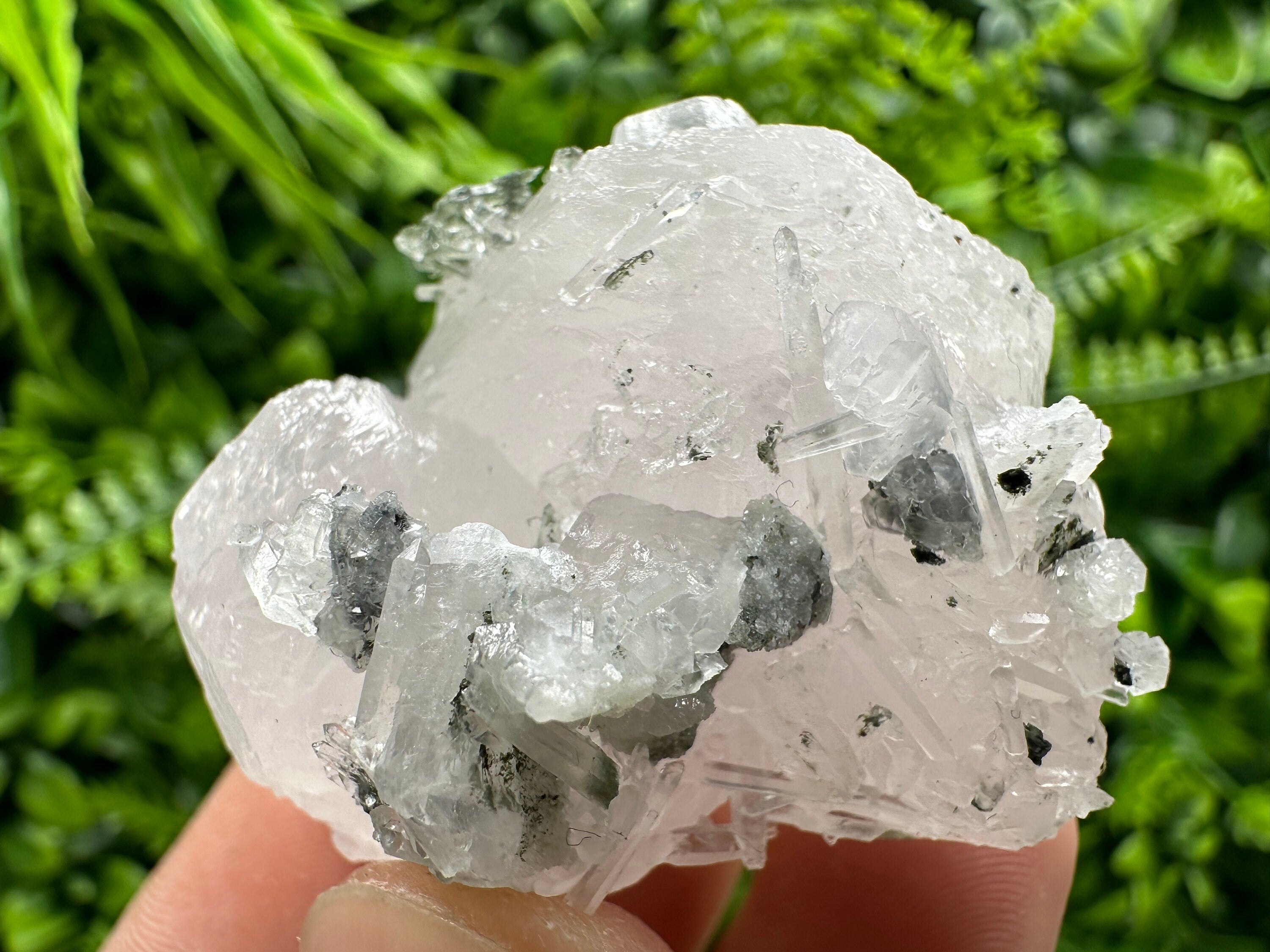 Fluorescent Calcite with Quartz, Borieva Mine, Bulgaria, Mineral Specimen