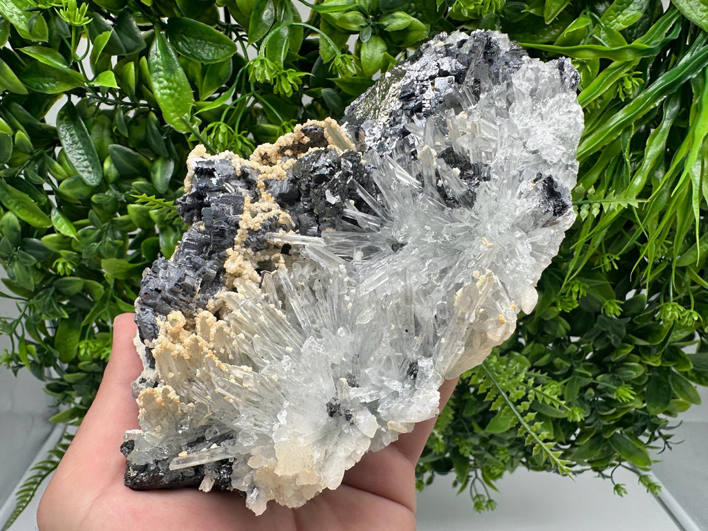 Galena Spinel Law on Quartz with Siderite, Krushev dol Mine, Bulgaria
