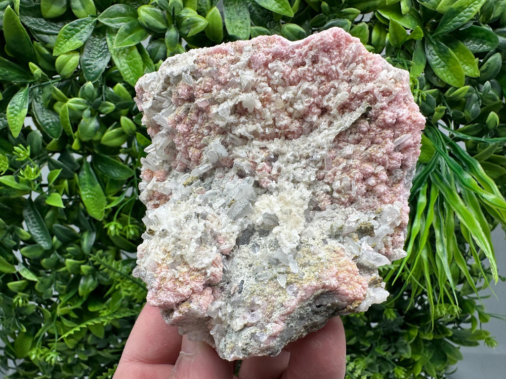 Rhodochrosite on Quartz, Starnica Mine, Bulgaria