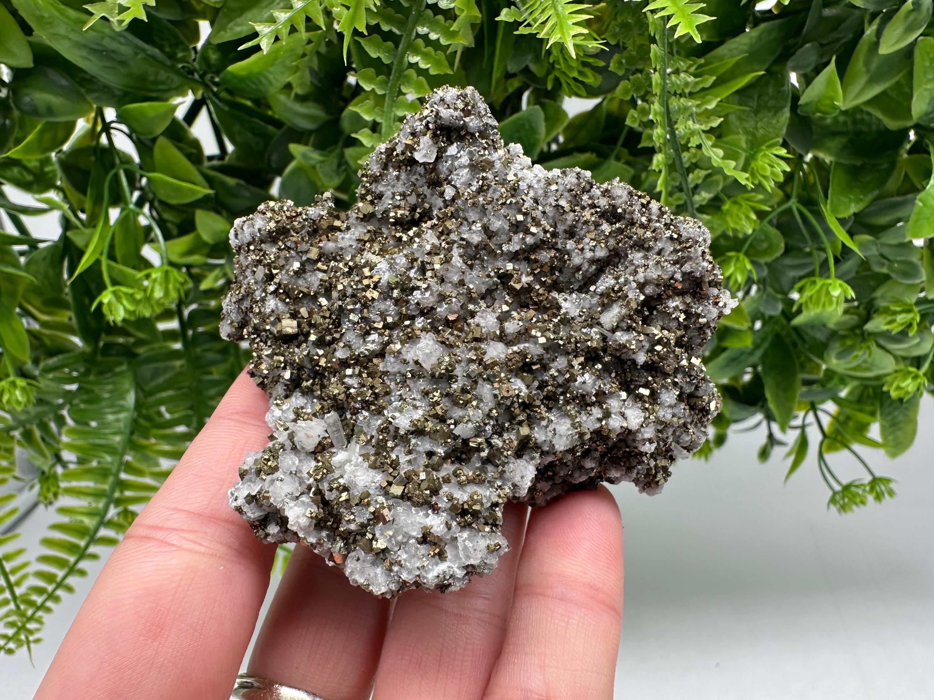 Stunning Pyrite on Quartz,Calcite from Borieva mine,Madan,Bulgaria,natural,collectible mineral specimen,home decor stone,collection crystal