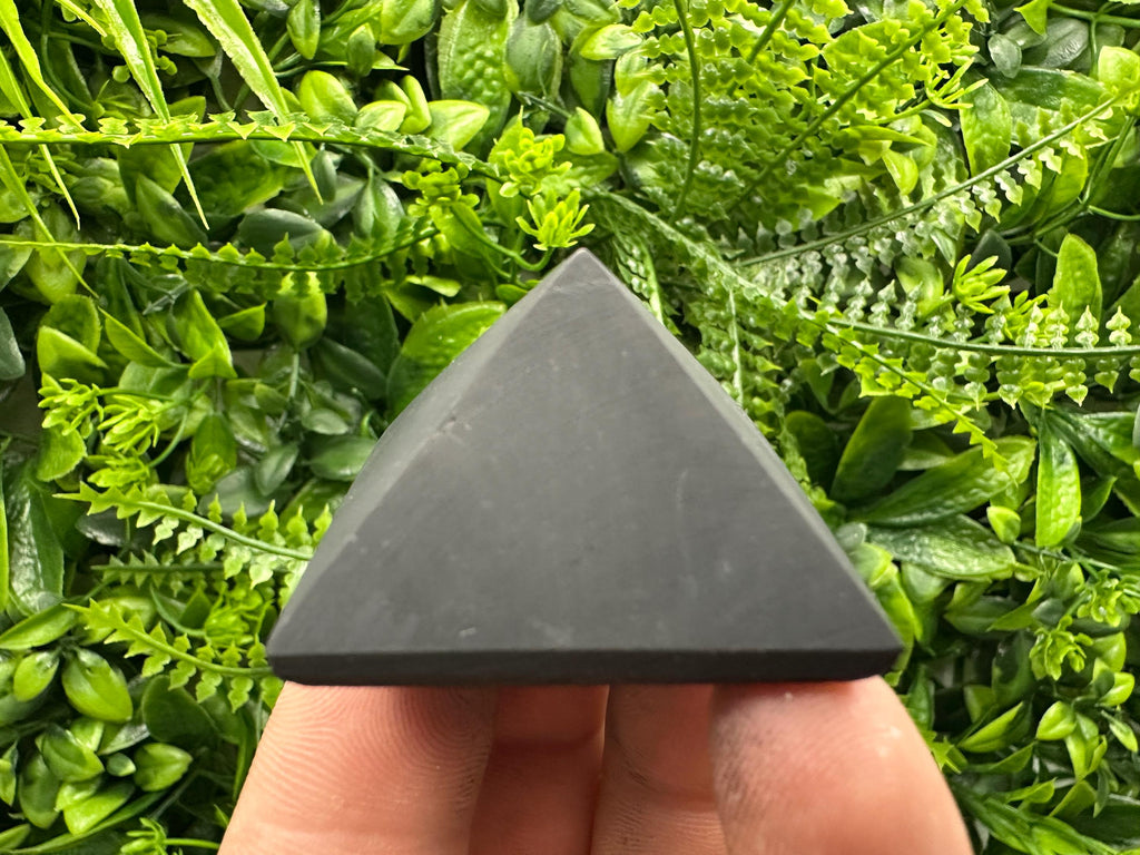 Shungite Pyramid 4cm: EMF & 5G Protection, Healing Crystal