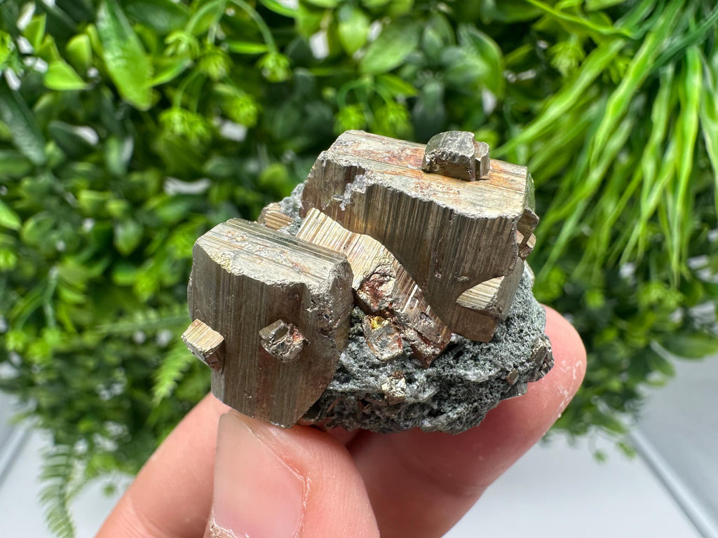 Rainbow Pyrite Cluster: Bulgarian Mineral Specimen, Home Decor