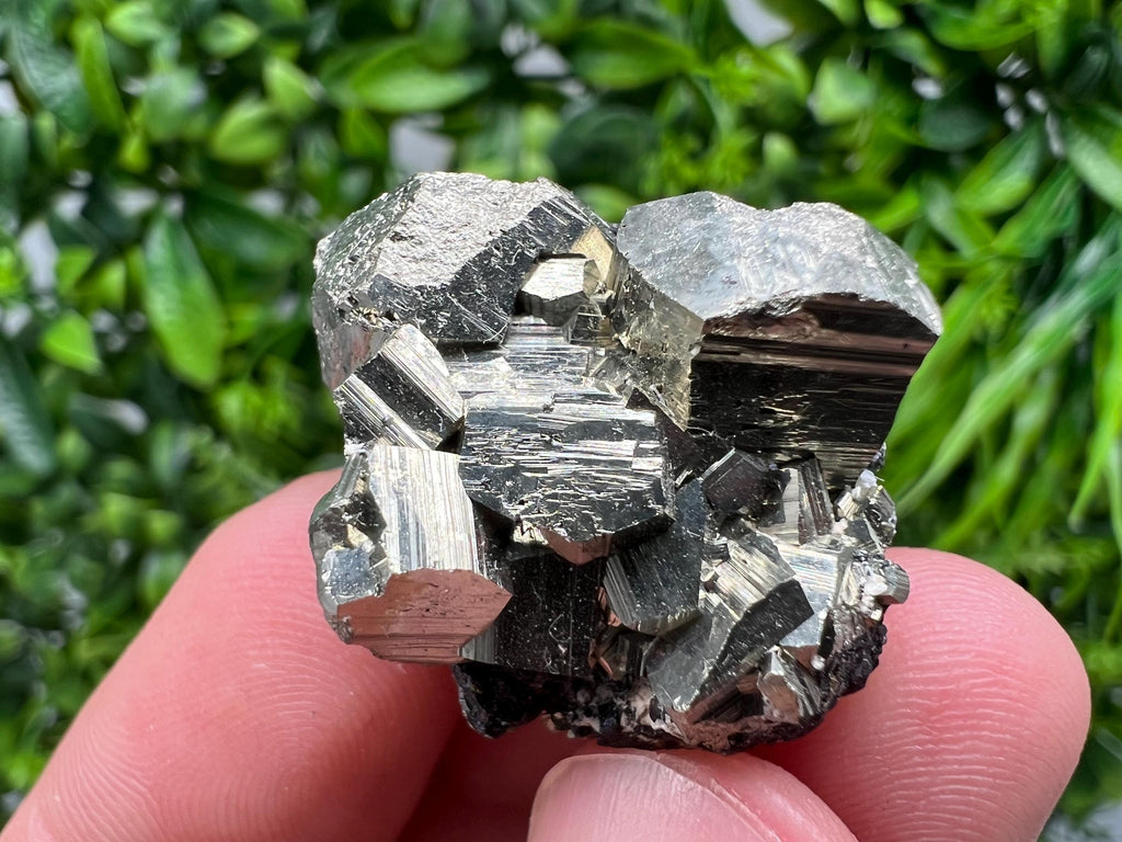 Golden Pyrite Cluster with Sphalerite, Madan Bulgaria Mineral Specimen