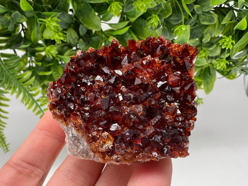 Citrine Crystal with Hematite Inclusions: Natural Phantom Cluster