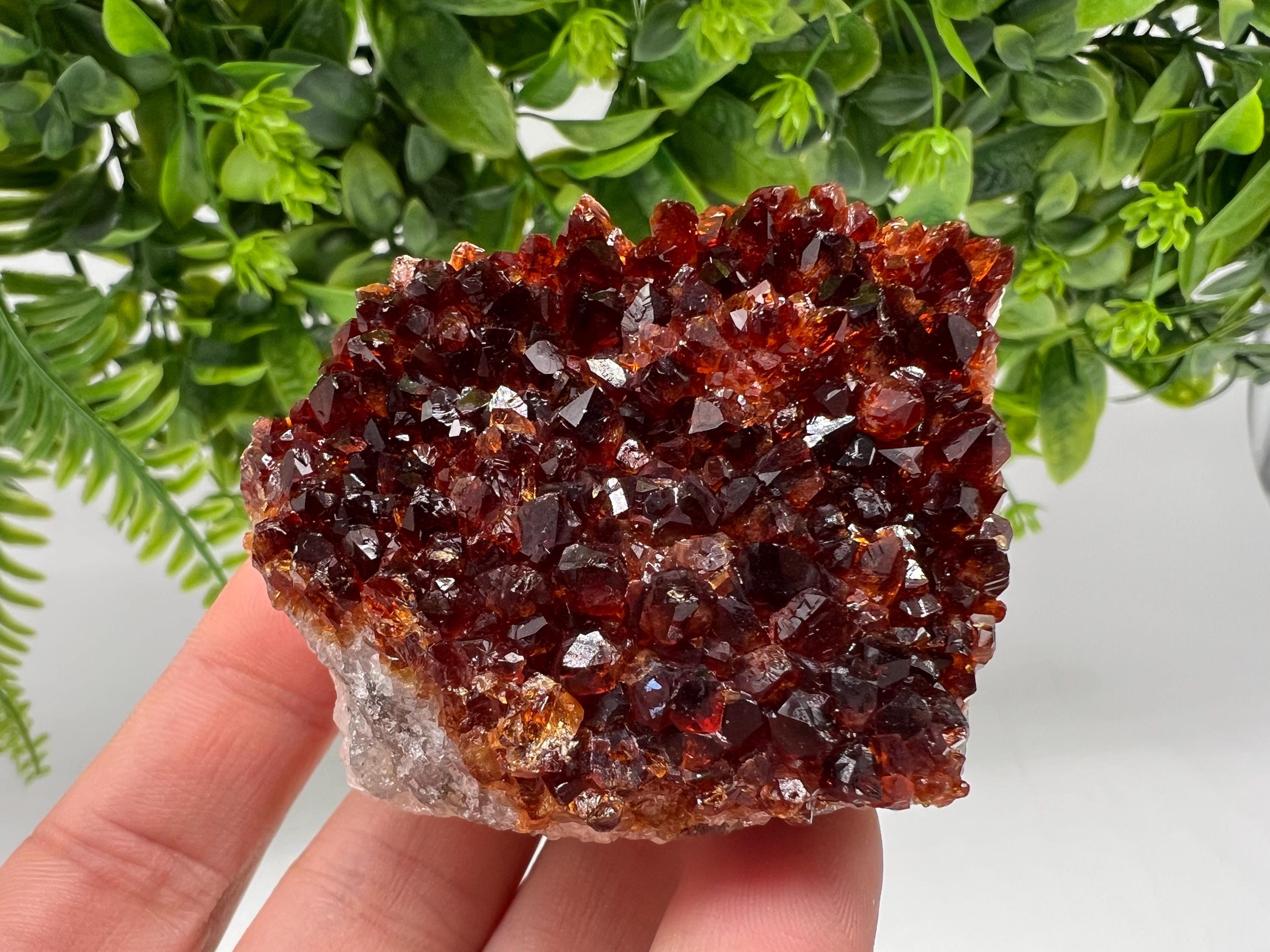 Citrine Crystal with Hematite Inclusions: Natural Phantom Cluster