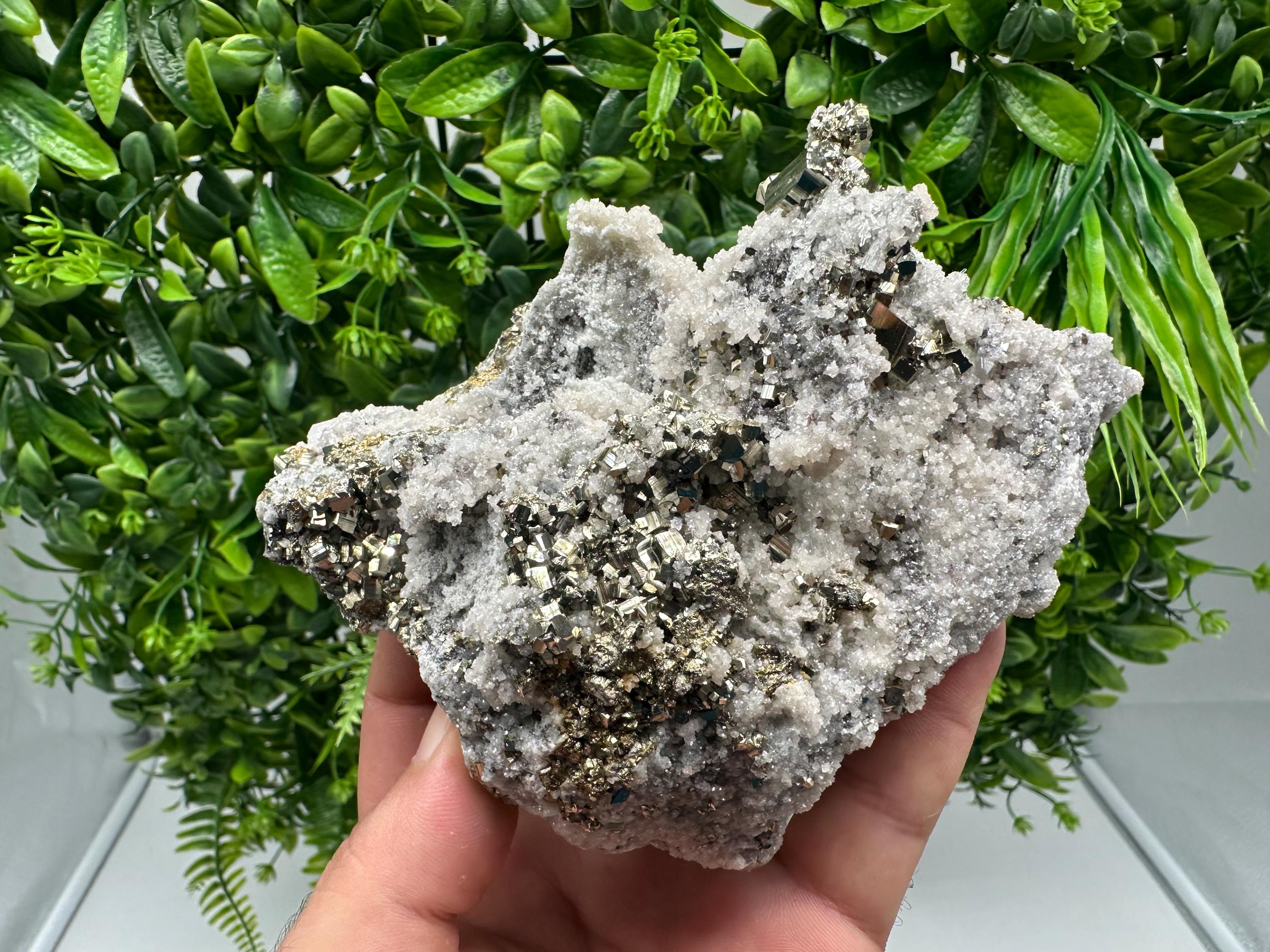 Stunning Pyrite on Quartz,Calcite from Borieva mine,Madan,Bulgaria,natural,collectible mineral specimen,home decor stone,collection crystal