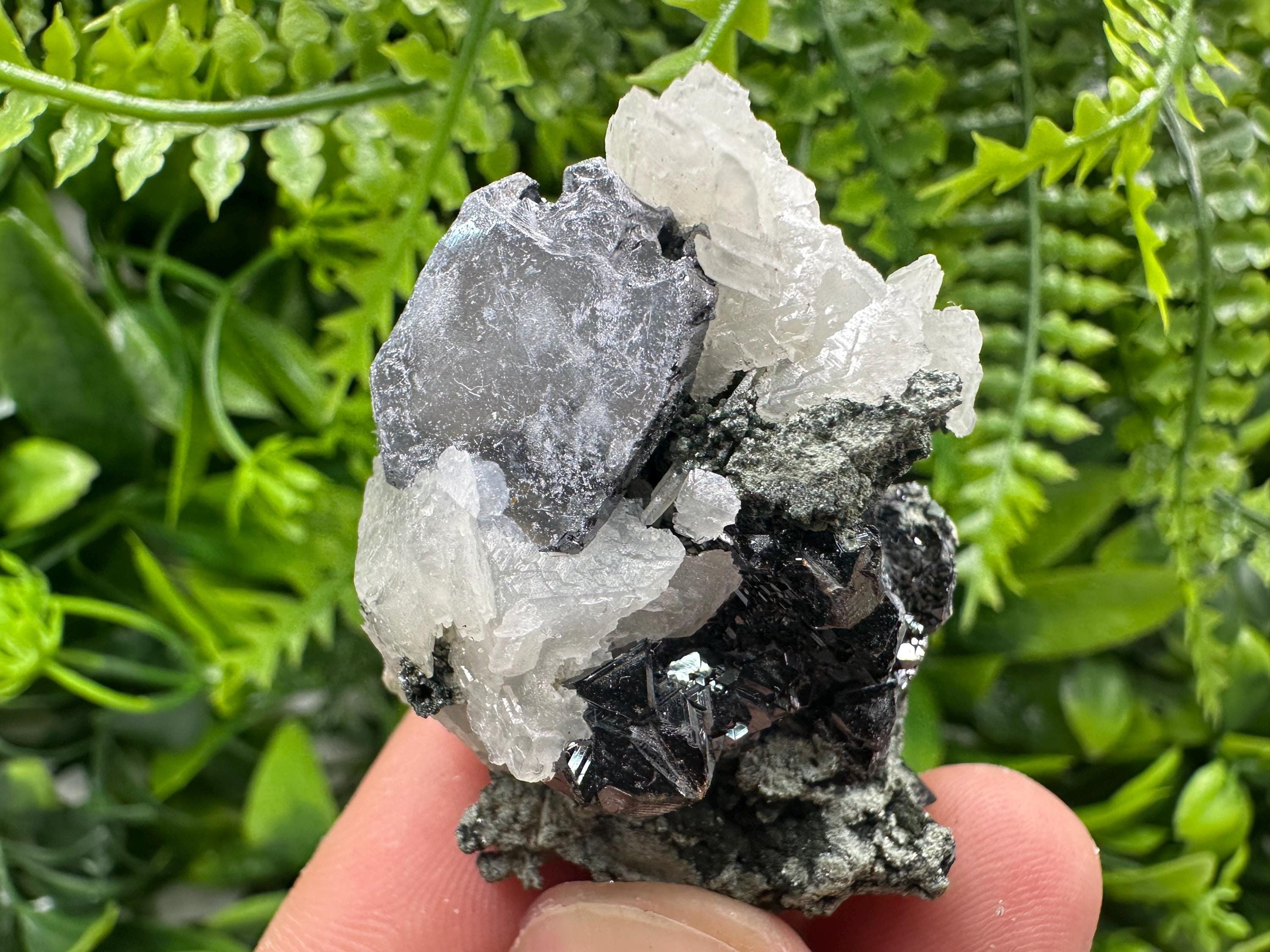 Sphalerite, Galena & Calcite Specimen: Borieva Mine, Bulgaria