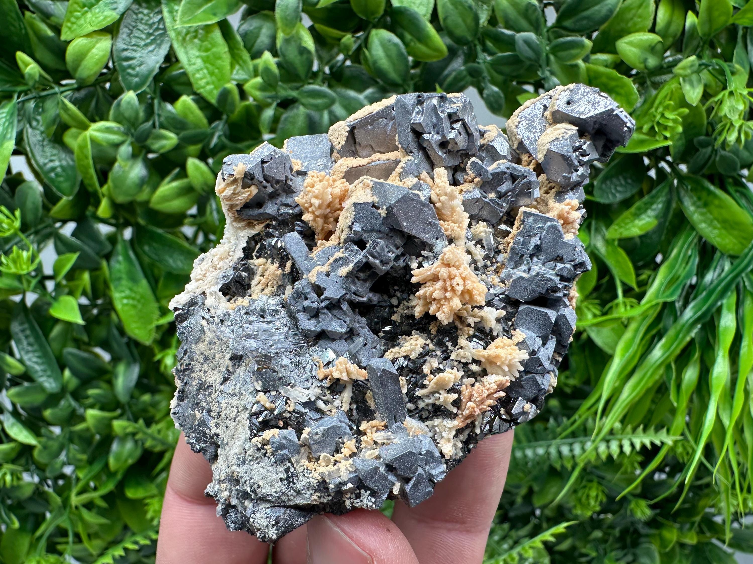 Skeletal Galena with Sphalerite and Calcite - Madan, Bulgaria
