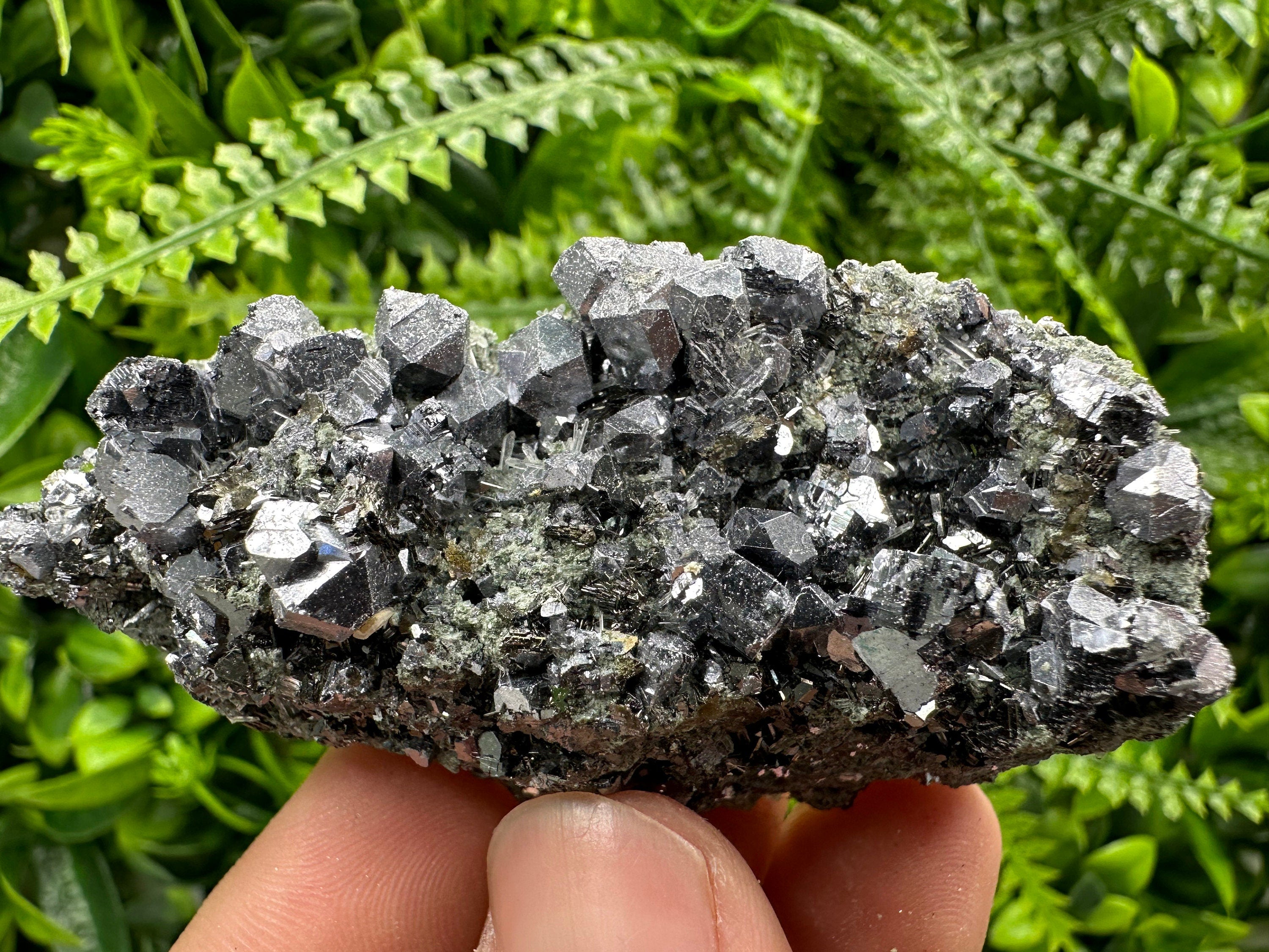 Shiny Galena Sphalerite on Quartz, Bulgarian Crystal Decor Stone