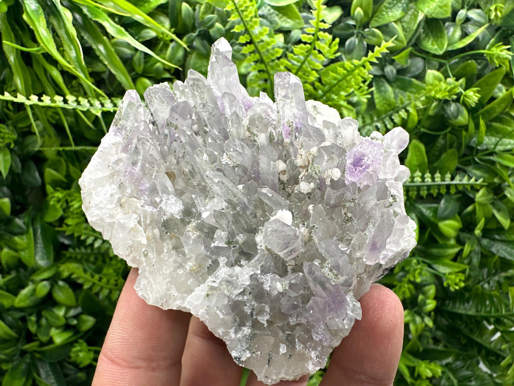 Amethyst Quartz Cluster with Calcite and Chlorite, Bulgaria Mineral Specimen