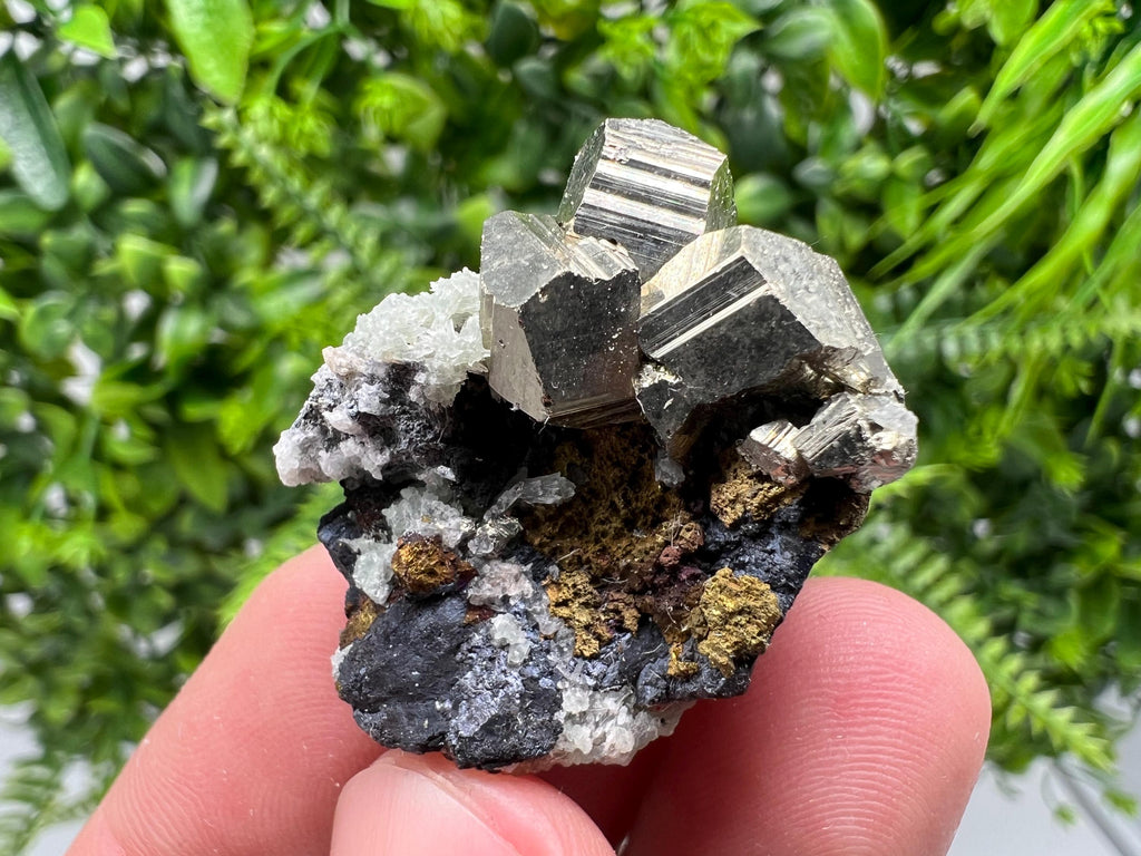 Golden Pyrite,Sphalerite from 9th September mine,Madan,Bulgaria,natural,collectible mineral specimen,home decor crystal,Pyrite cluster,