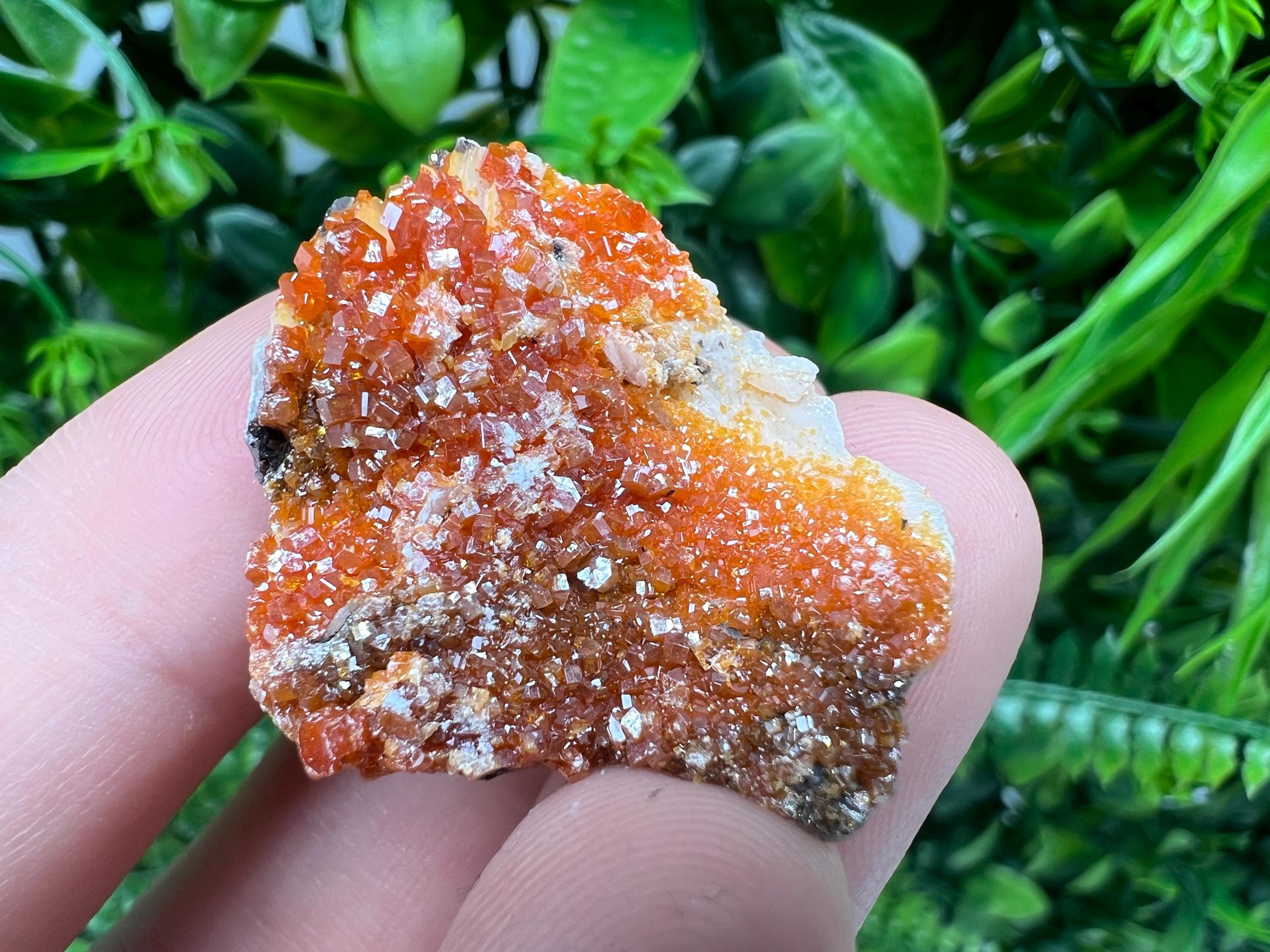 Red Vanadinite on Barite Specimen, Morocco Crystal Cluster