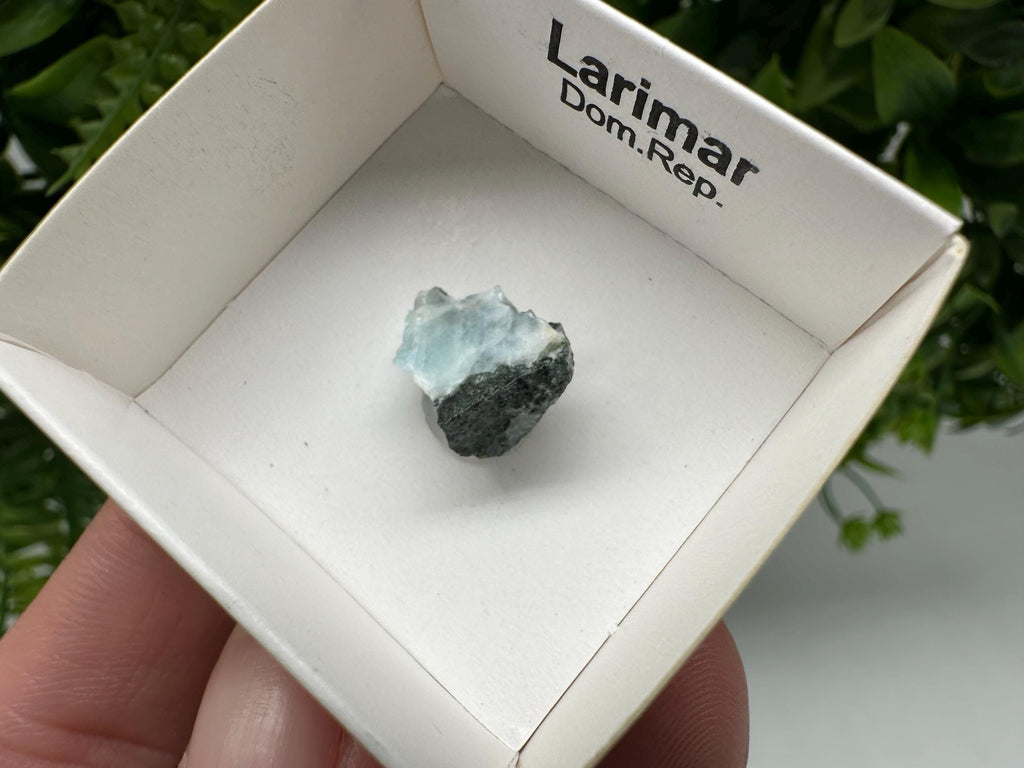 Rare Raw Larimar Specimen: Dominican Republic Crystal BOX 4/4 cm