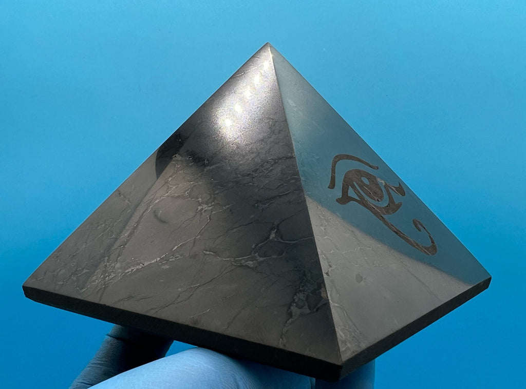 Shungite Pyramid (10cm): EMF & 5G Protection, Healing Crystal