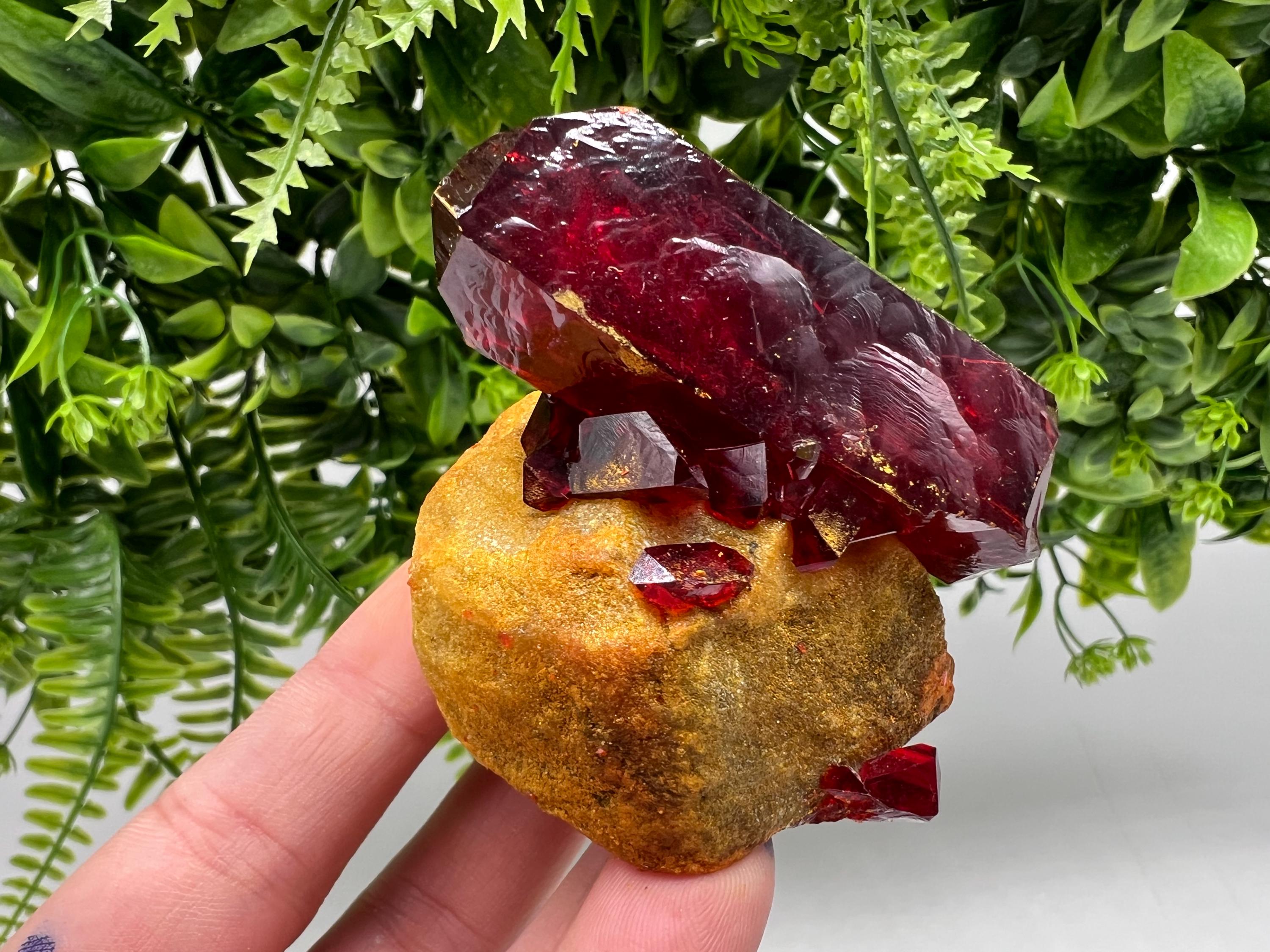XXL Lab-Grown Pruskite Ruby Crystal on Matrix, Poland