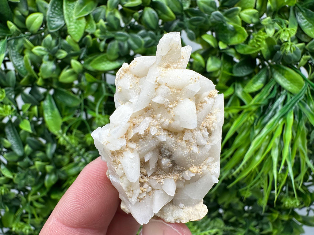 Calcite on Aragonite & Green Quartz: Djurcovo Mine, Bulgaria