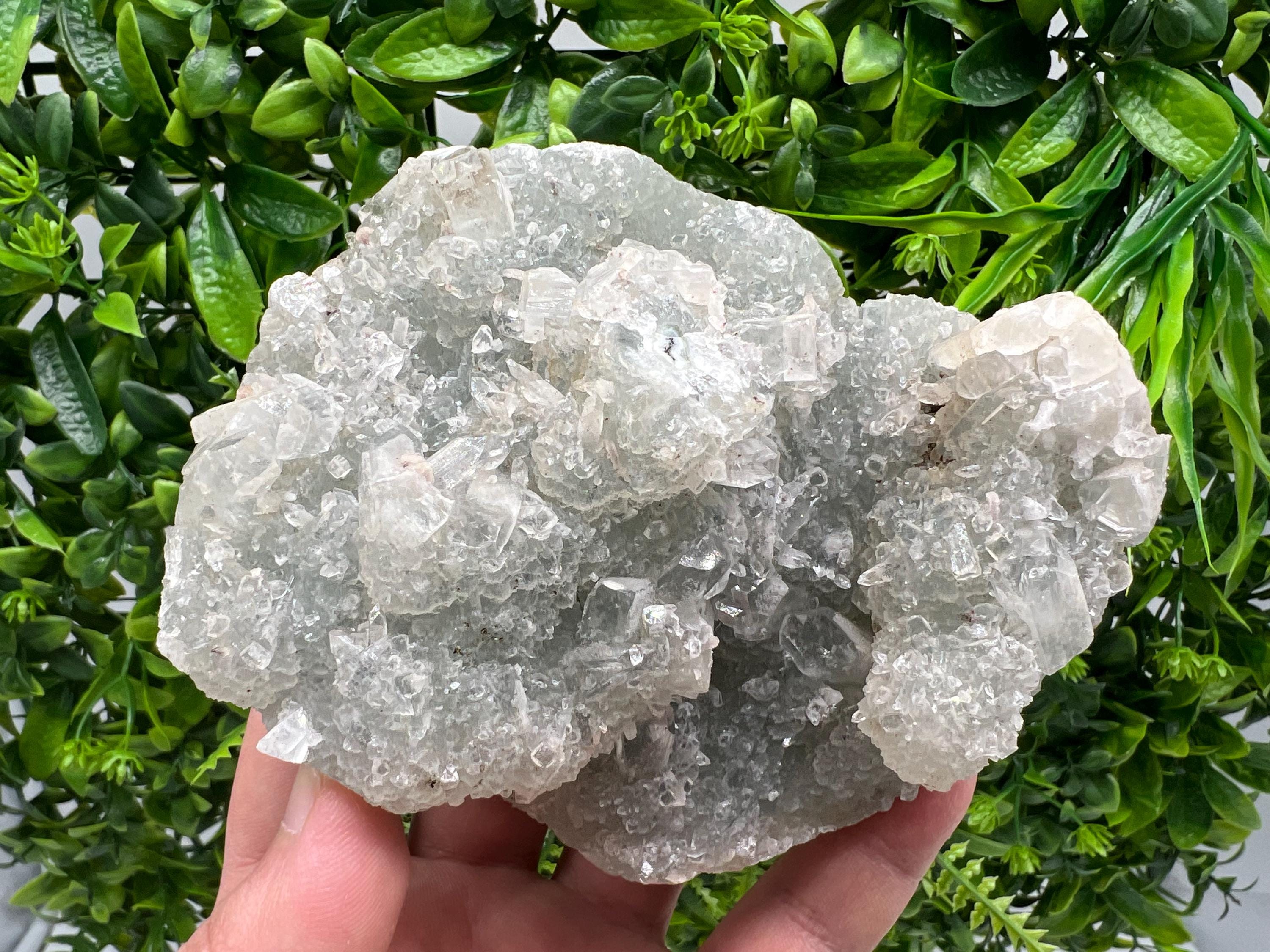 Natural Chalcedony Specimen, India Crystals, Home Decor (425 grams)