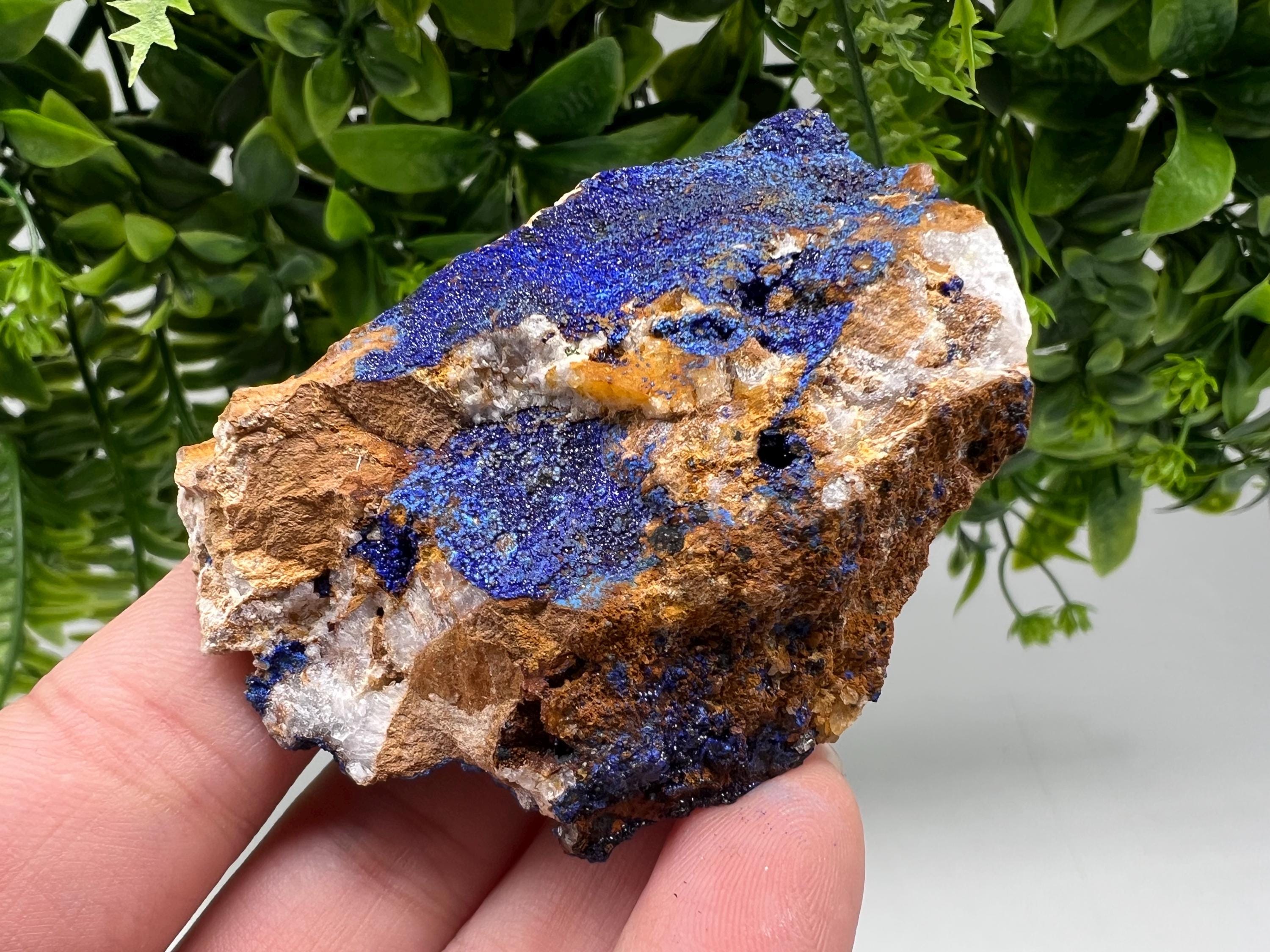 Azurite Malachite Mineral Specimen: Moroccan Blue-Green Crystal, Collector Stone