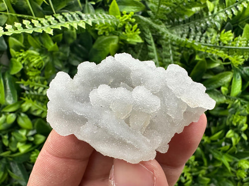 Blue Chalcedony Quartz with Chlorite Inclusions: Home Decor Crystal