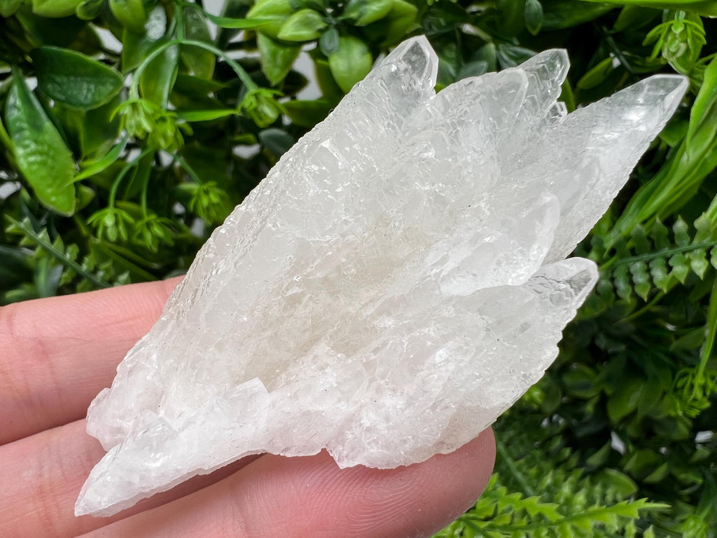 Calcite on Green Quartz: Djurcovo Mine, Bulgaria - Healing Crystal