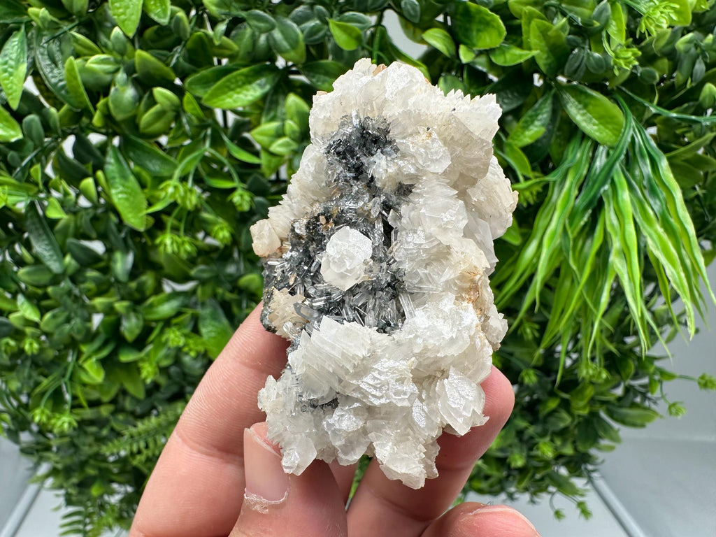 Quartz Crystal with Calcite and Chlorite - Borieva Mine, Bulgaria