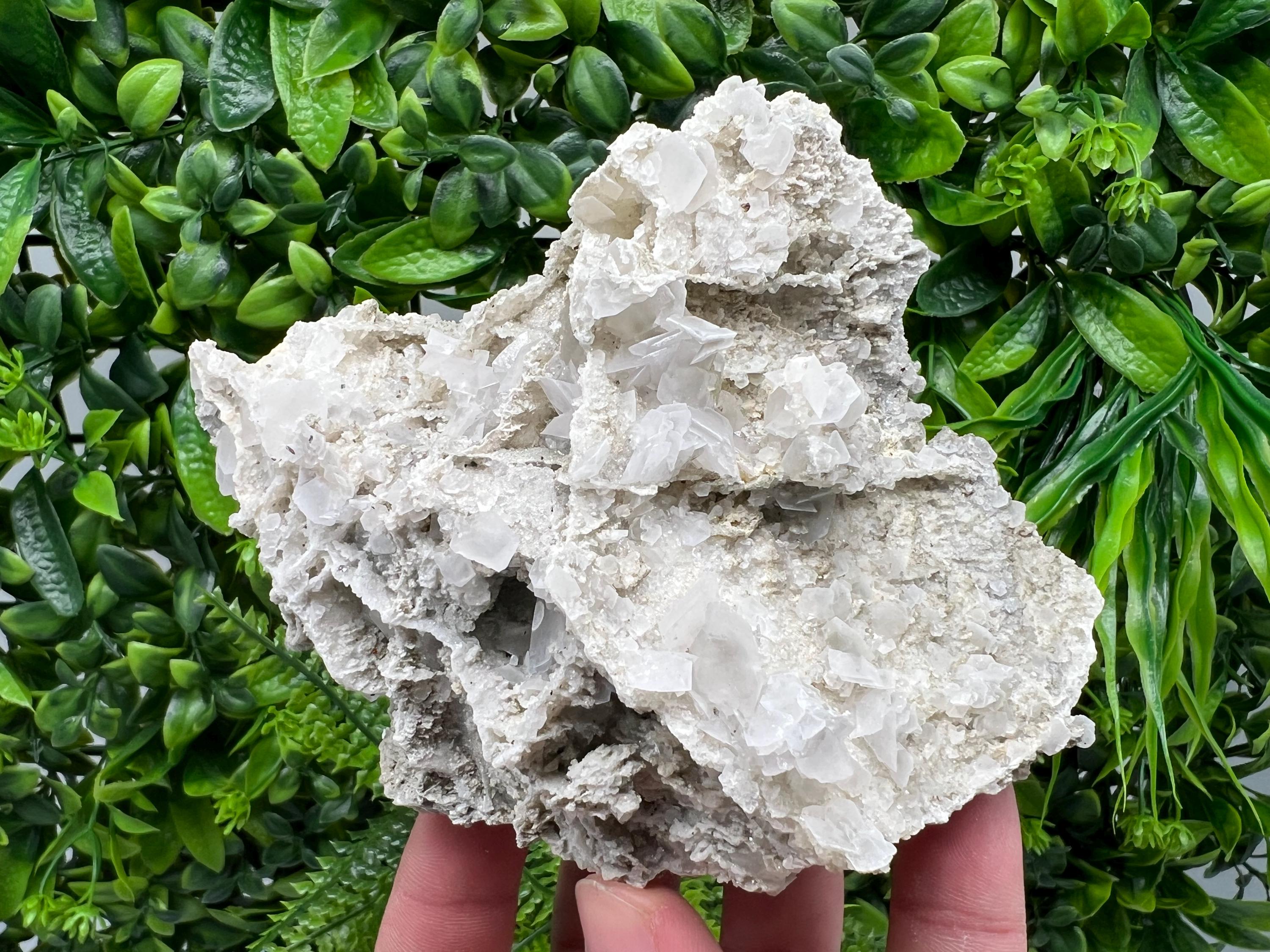 Calcite on Chalcedony Mineral Specimen, Bulgaria