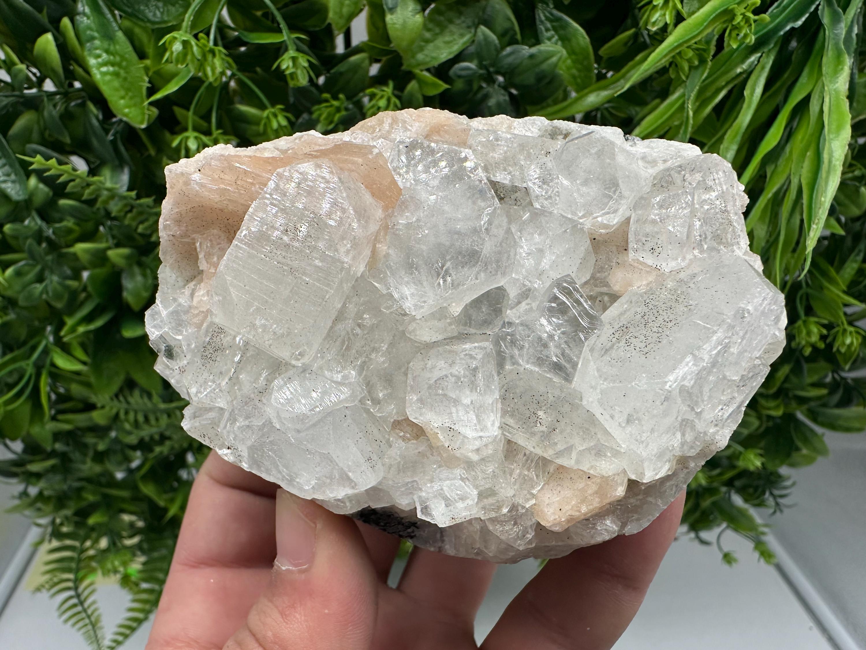 Apophyllite Stilbite on Chalcedony, Natural Mineral Specimen, India