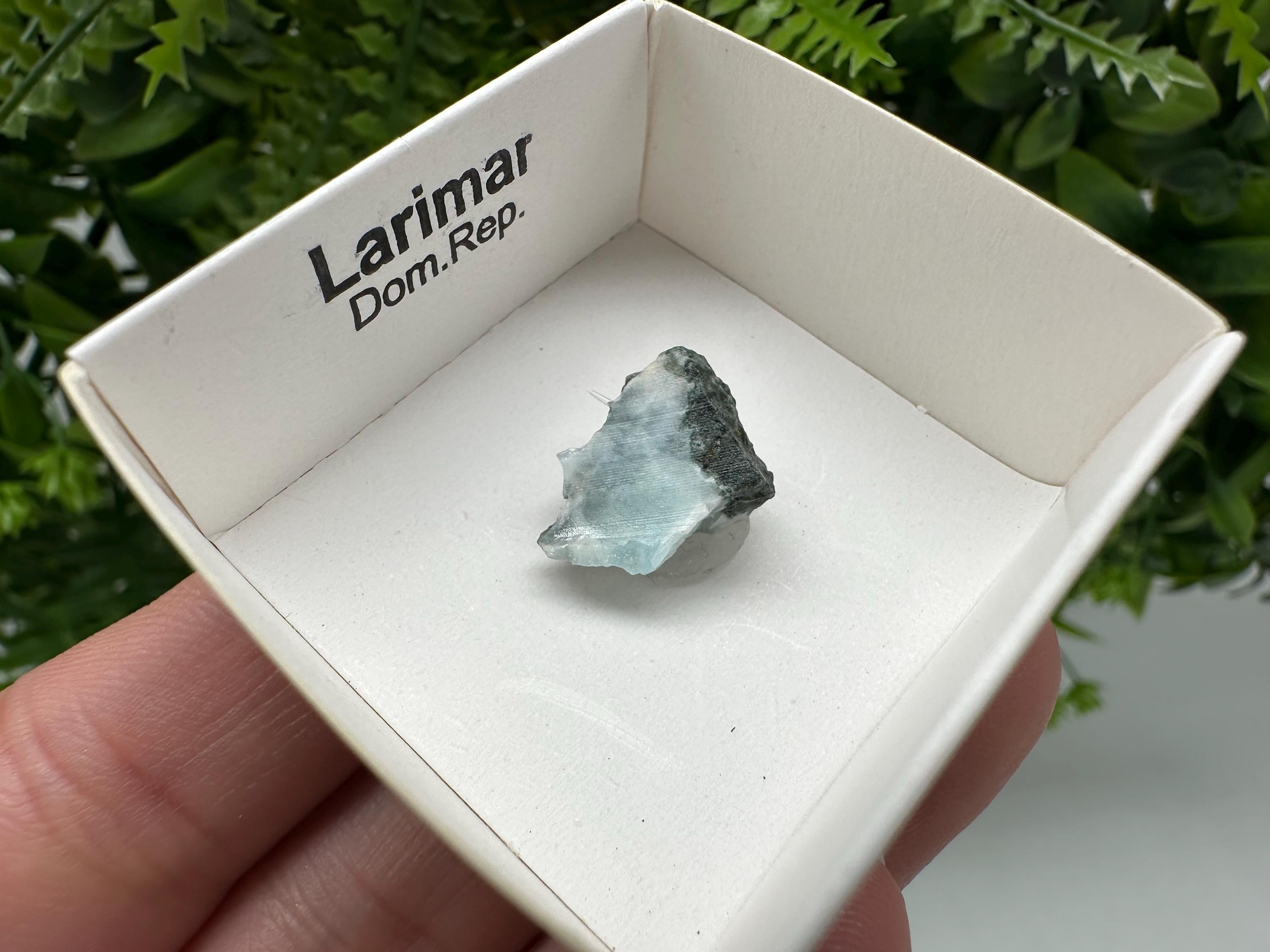 Rare Raw Larimar Specimen: Dominican Republic Crystal BOX 4/4 cm